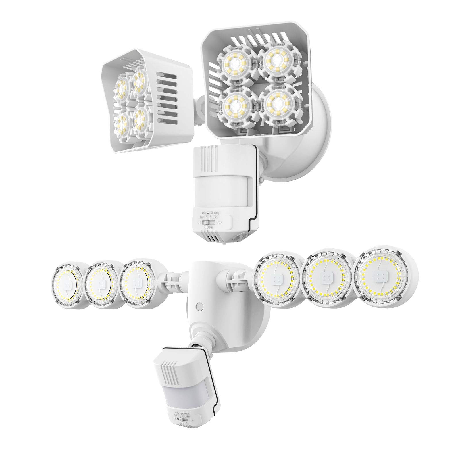 SANSI 36W 3600lm 5000K Daylight Outdoor Motion Sensor LED Security Flood Light + 45W 6000lm IP65 Waterproof Motion Sensor Light - Perfect for Driveway, Garage, Backyard, and Perimeter Security Lighting