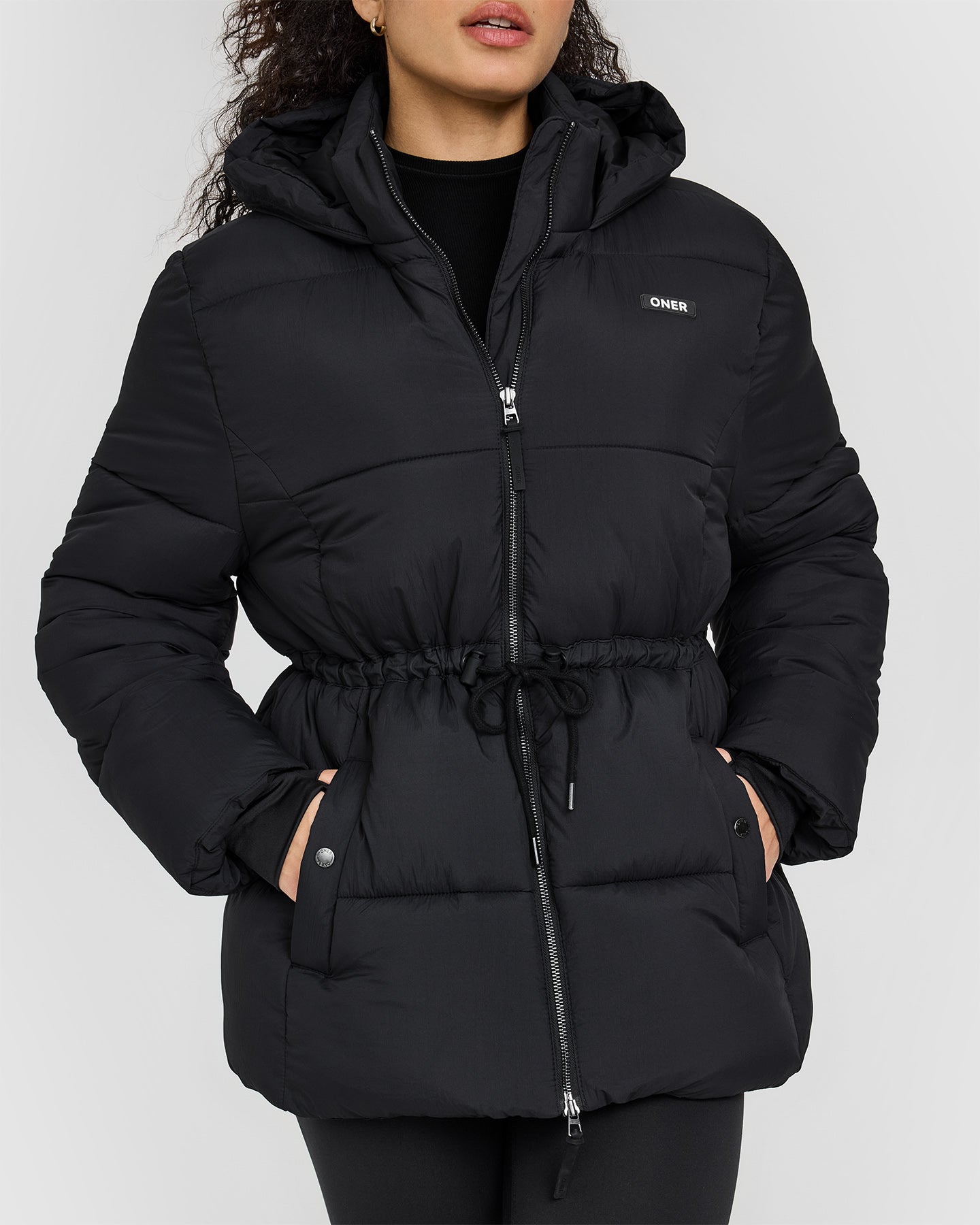 Mid Length Puffer Jacket for Women - Lightweight Winter Coat, Waterproof & Windproof, Warm Quilted Down Jacket with Hood | Black | Perfect for Skiing, Snowboarding & Cold Weather Outdoor Activities
