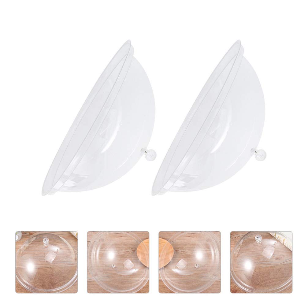 Hemoton 2-Pack Clear Acrylic Food Covers - 31cm Transparent Cake Domes with Handles for Fresh Food Display, Snack Protection & Kitchen Storage | Perfect for Bakeries, Buffets & Home Kitchen Use