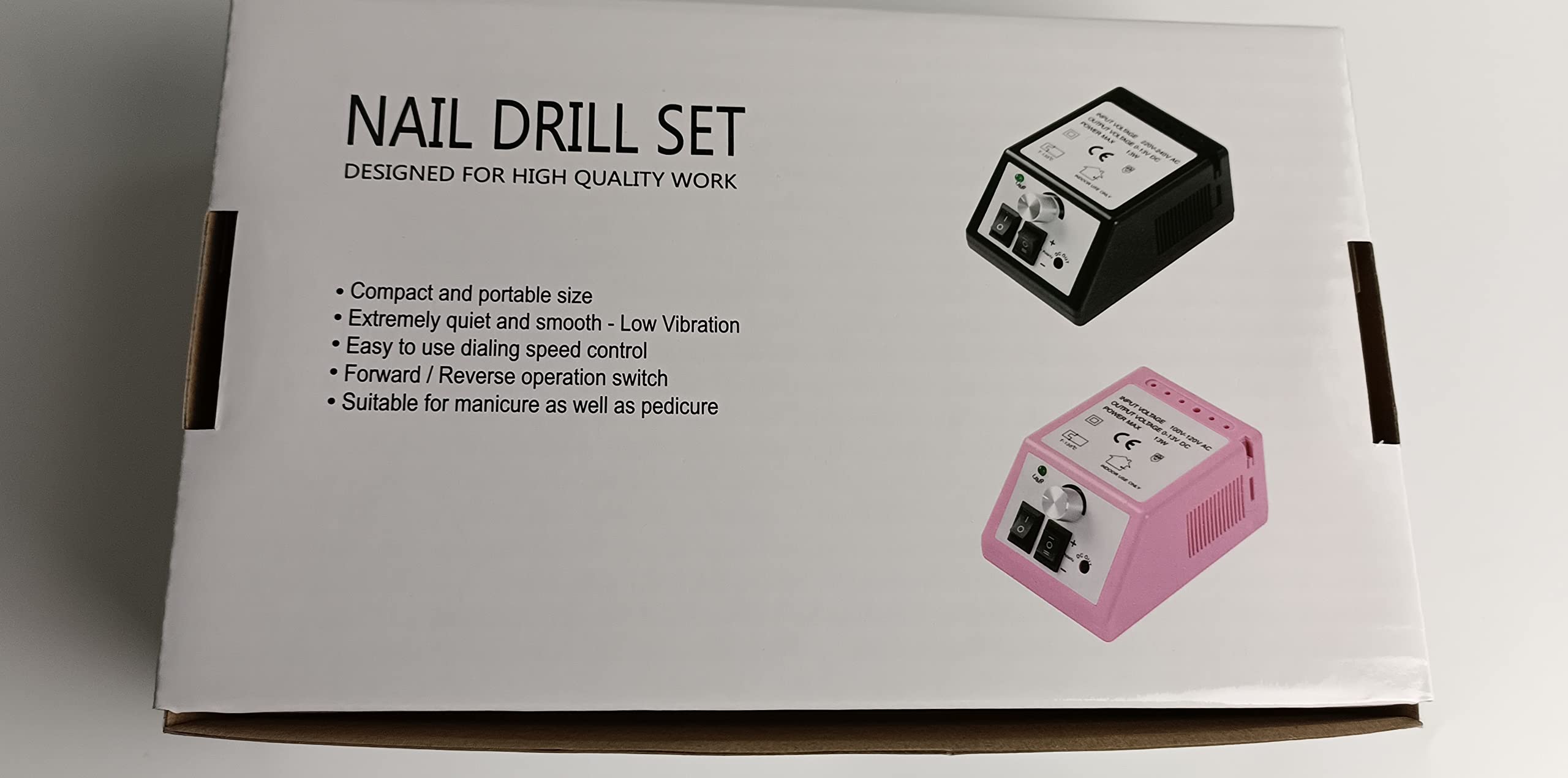 Professional Electric Nail Drill Machine Kit - Multifunctional Nail File for Acrylic, Gel & Nail Art | Perfect for Beginners & Salon Use | Portable Nail Polisher Set (White) | Home Manicure & Professional Nail Care Solution