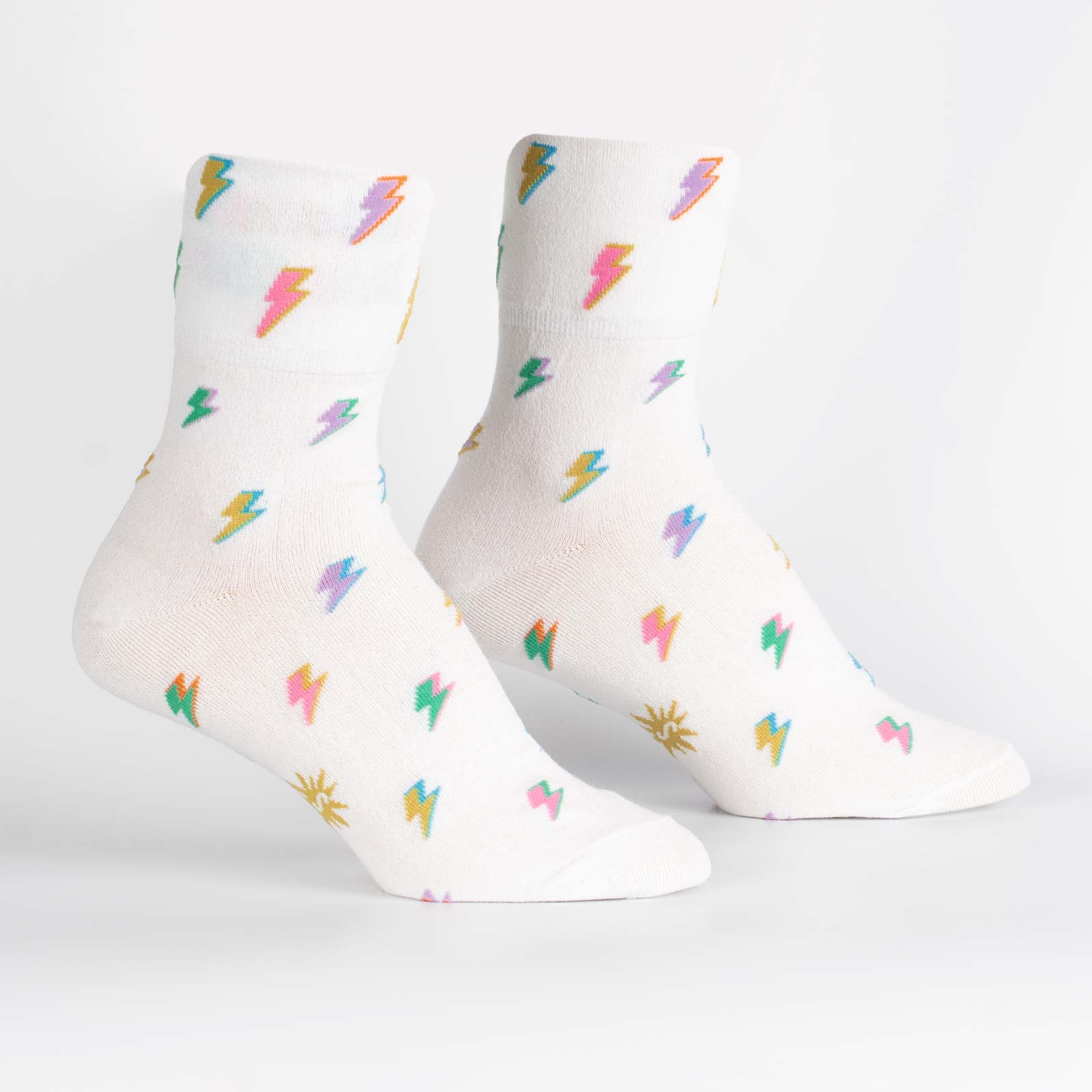 Secret Powers Turn Cuff Crew Socks - Fun Novelty Socks for Women & Men - Perfect for Cosplay, Gifts & Everyday Wear