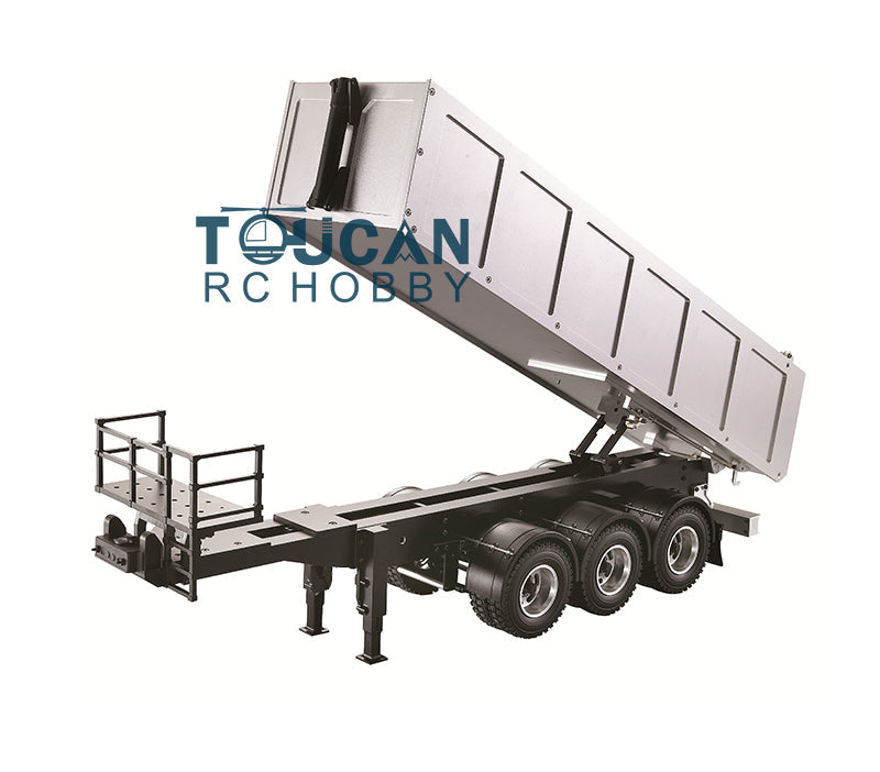 1/14 Scale Metal Bucket Car Hopper Semi Trailer Dumper for RC Tractor Trucks - DIY Hobby Model Accessory for Construction & Farm Simulation Play