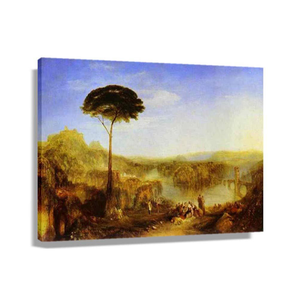 William Turner J.M.W. Childe Harold Framed Canvas Art Print - Vintage Oil Painting Reproduction Wall Decor for Bathroom, Bedroom & Office (36x24 Inches, 90x60cm) | Perfect Gift for Art Lovers & Home Decoration