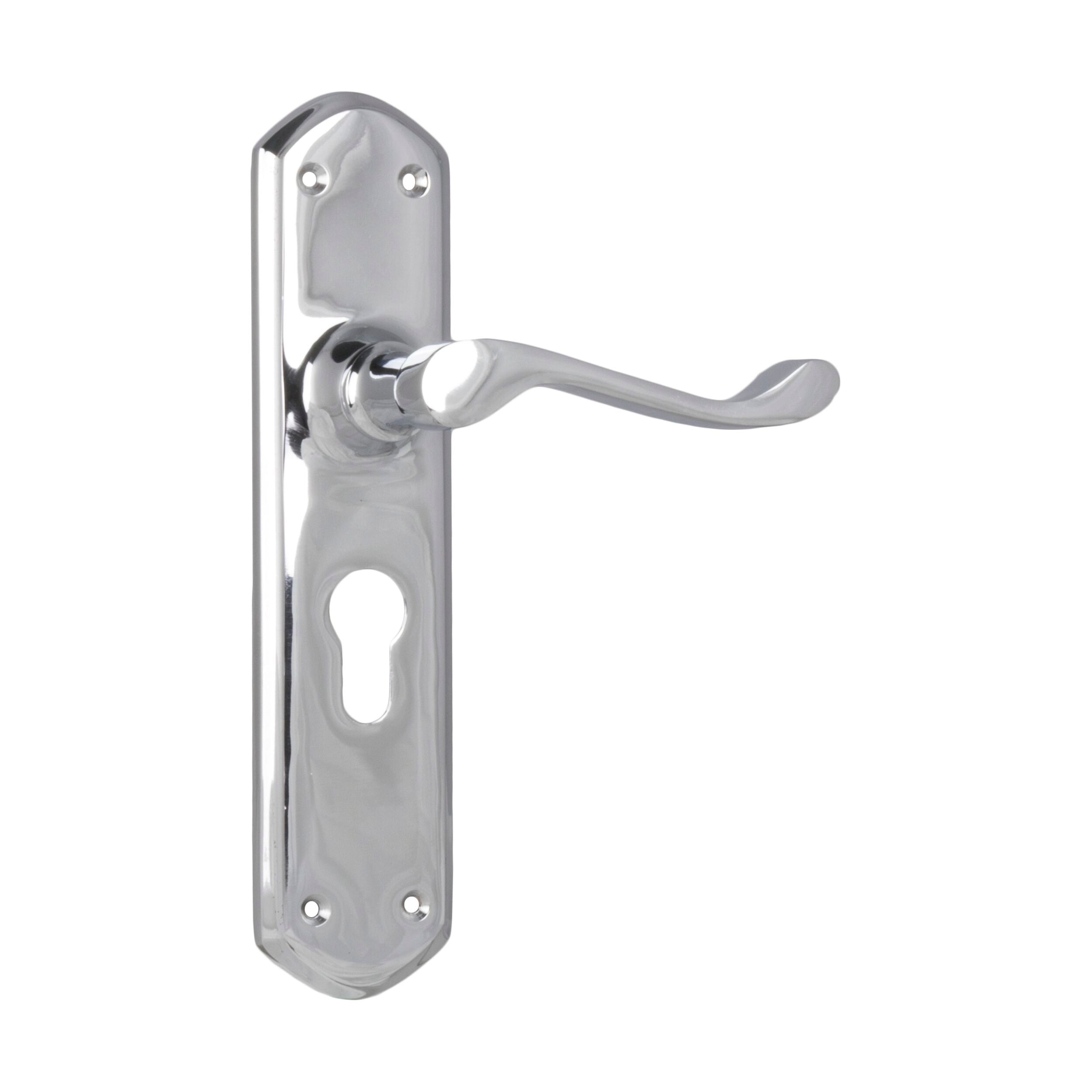 Windsor Euro Style 0890E Door Lever Pair - Chrome Plated (H200xP60xW45mm) - Perfect for Modern Homes & Office Doors