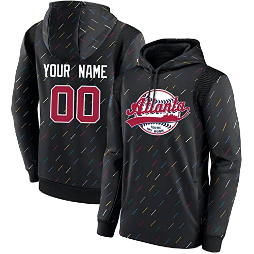 Custom Baseball City Hoodie - Personalized Name & Number Sport Sweatshirt for Men (Sizes S-3XL) - Perfect Fan Gift for Games, Tailgates & Casual Wear