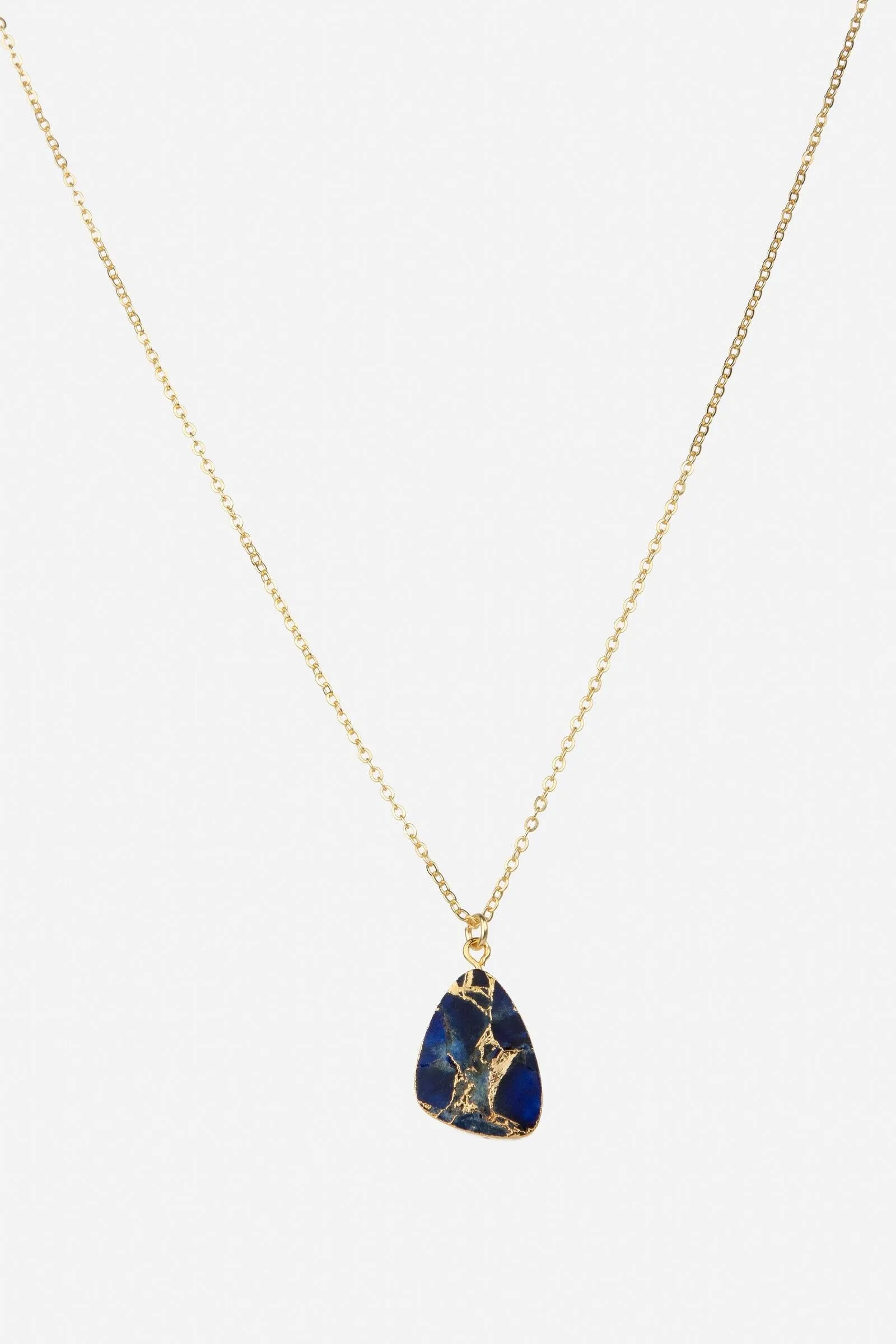 Mojave Triangle Stone Pendant Necklace for Women - Natural Gemstone Jewelry - Boho Chic Accessories for Everyday Wear & Special Occasions