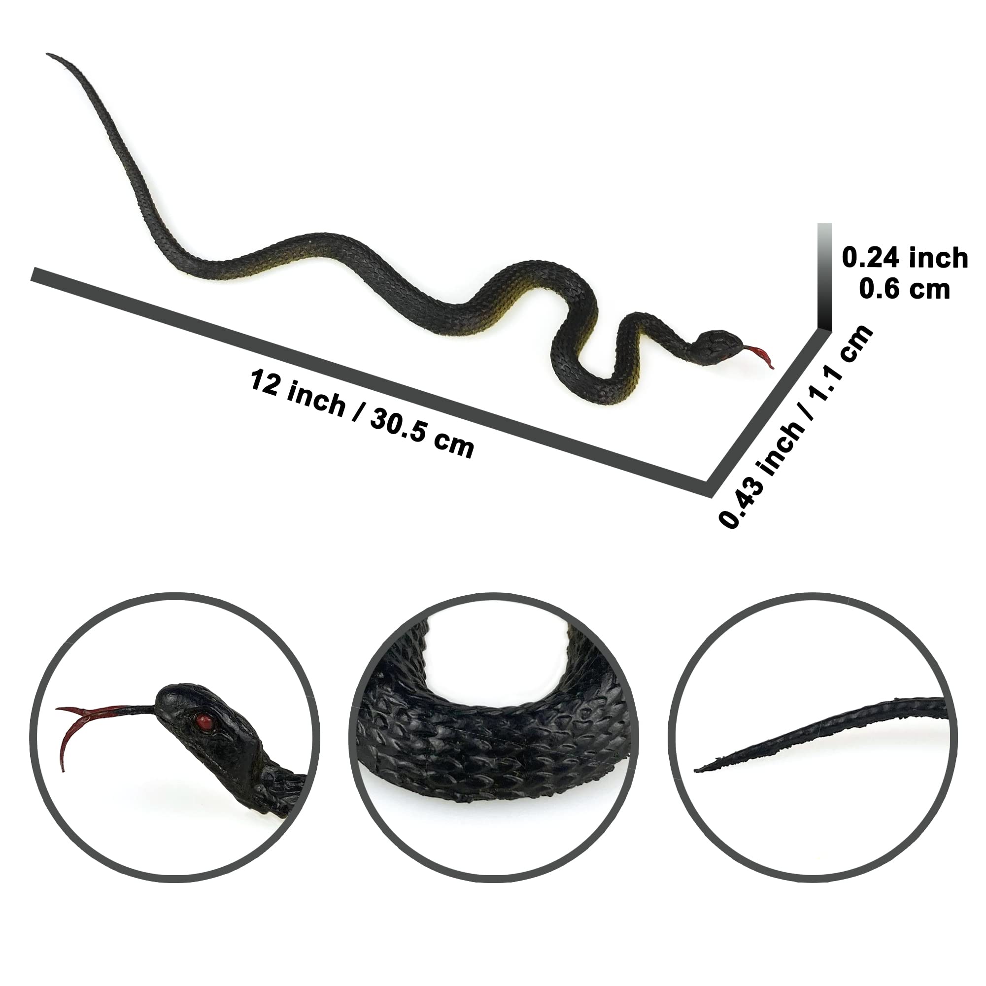 10PCS Realistic Fake Snake Toys - Lifelike Rubber Snake Prank Gifts for Halloween & April Fool's Day - Party Decorations & Outdoor Scare Prank Props