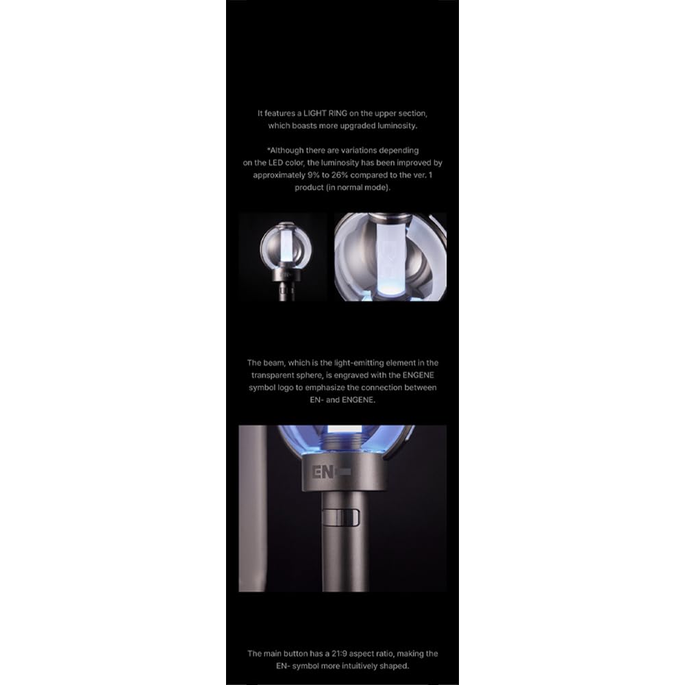 ENHYPEN Official Lightstick Ver.2 - K-Pop Concert Fan Light with Free Transparent Photocard Gift | Perfect for Concerts, Fan Meetings & K-Pop Collections