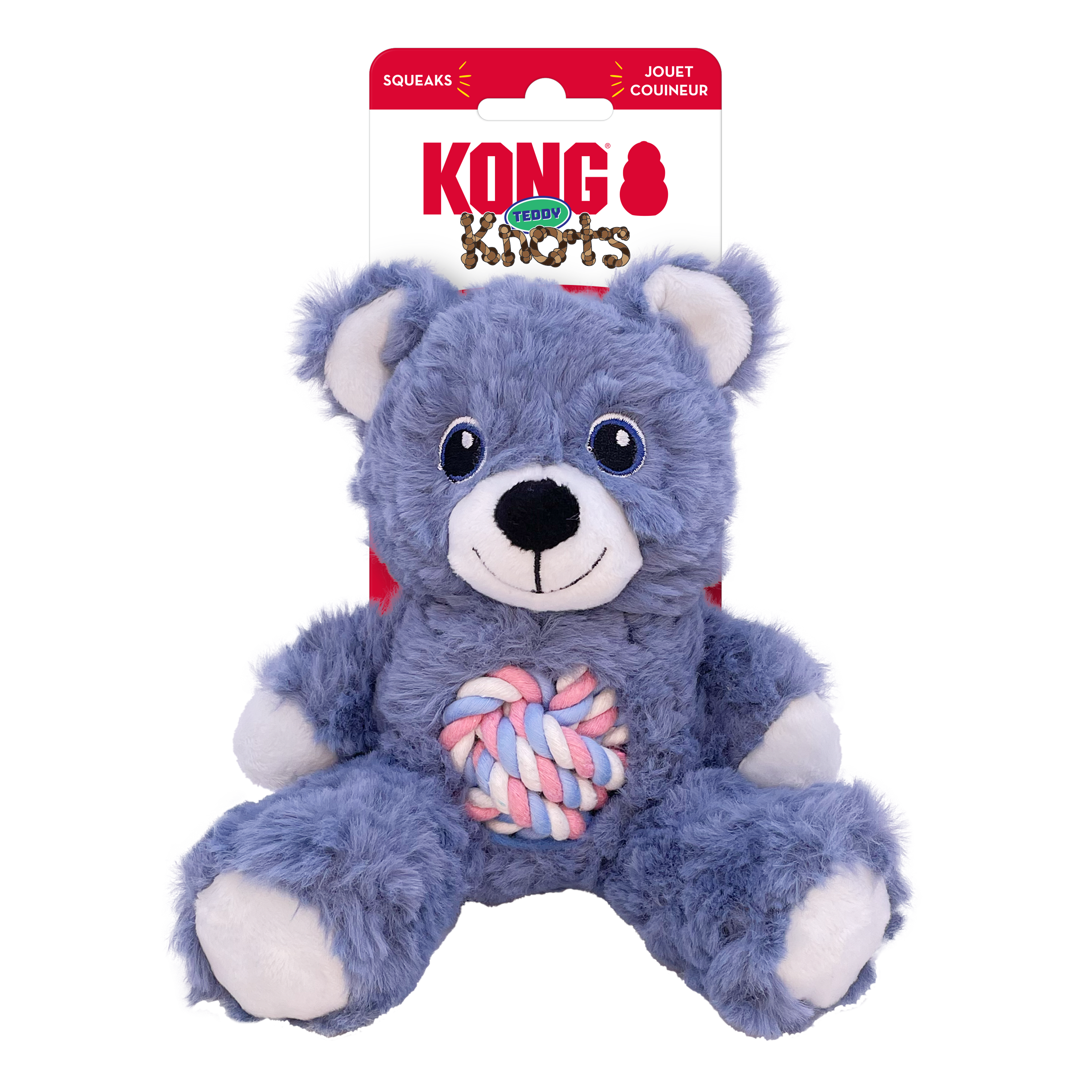 KONG Knots Teddy Dog Chew Toy - Durable Plush Chew Toy for Dogs, Puppies & Aggressive Chewers | Perfect for Playtime, Training & Anxiety Relief