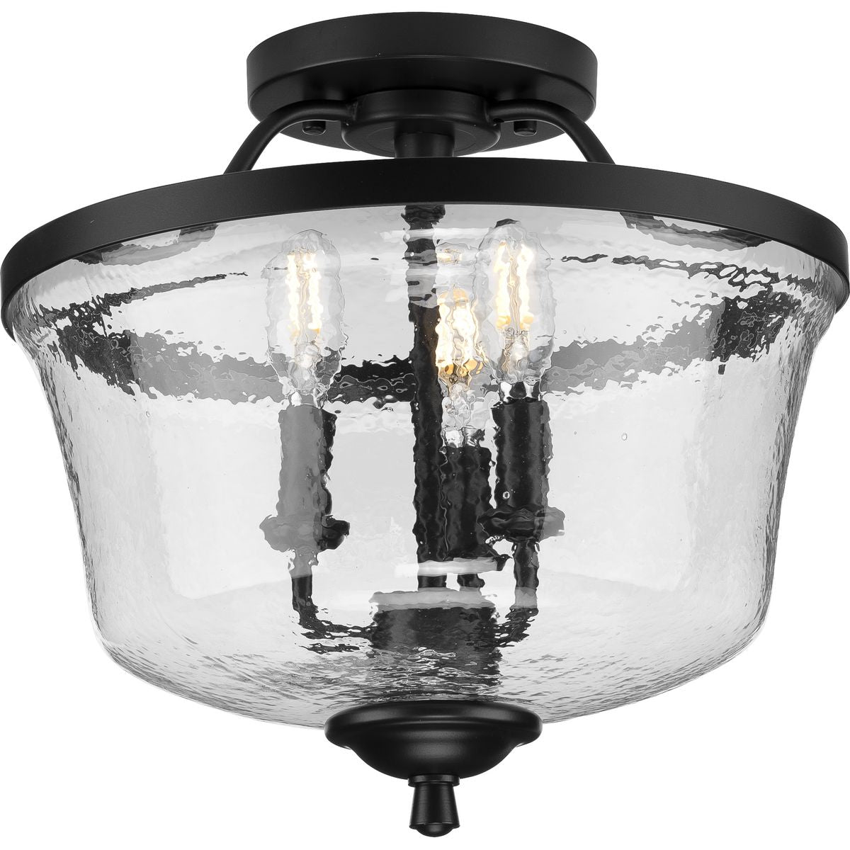 Bowman Collection 3-Light Semi Flush Mount Ceiling Light Fixture - Convertible to Pendant or Chandelier - Perfect for Bedroom, Living Room, or Dining Room Lighting