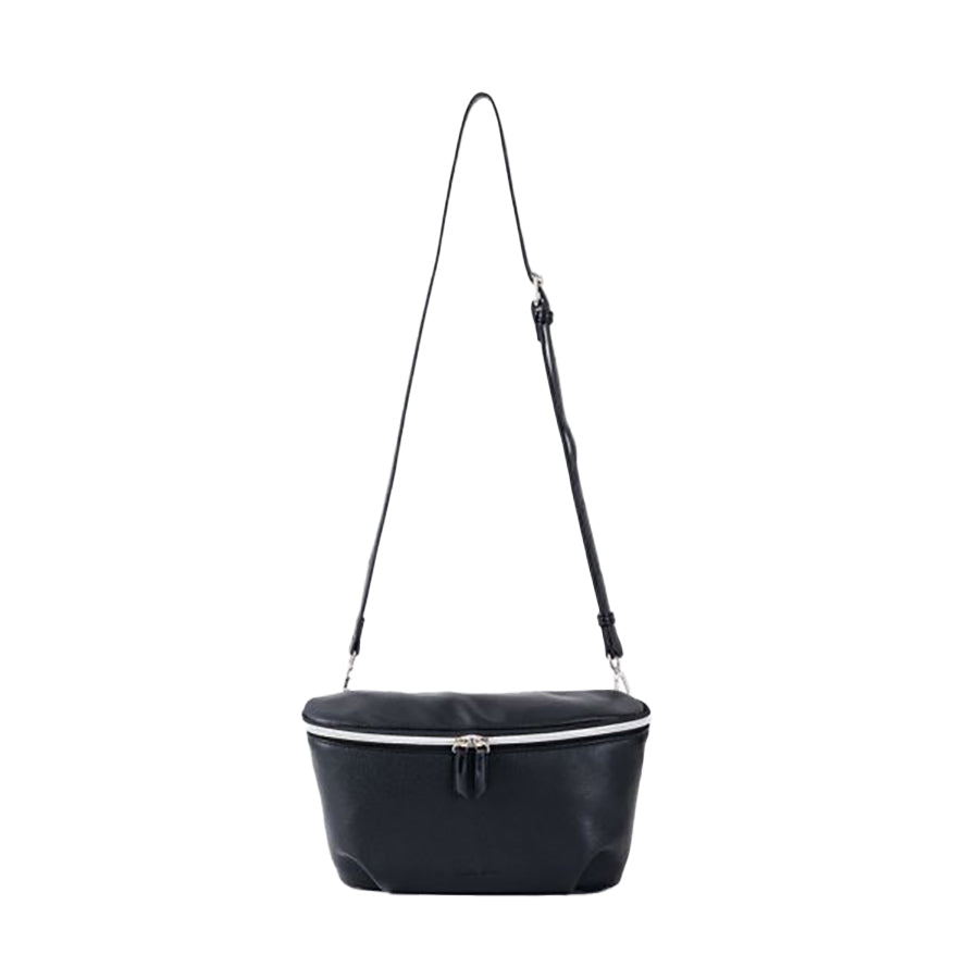Premium LEGATO LARGO Full Grain Faux Leather Crossbody Bag in Black (230g) - Stylish & Lightweight for Work, Travel & Everyday Use