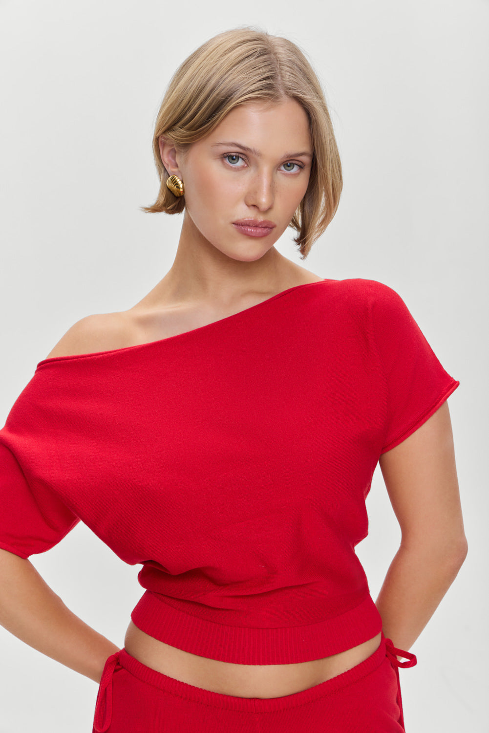 Montecito Boat Neck Knit Shirt for Women - Soft Cotton Comfort Top with Heartstrings Detail - Perfect for Casual Wear, Office Outfits & Weekend Brunch