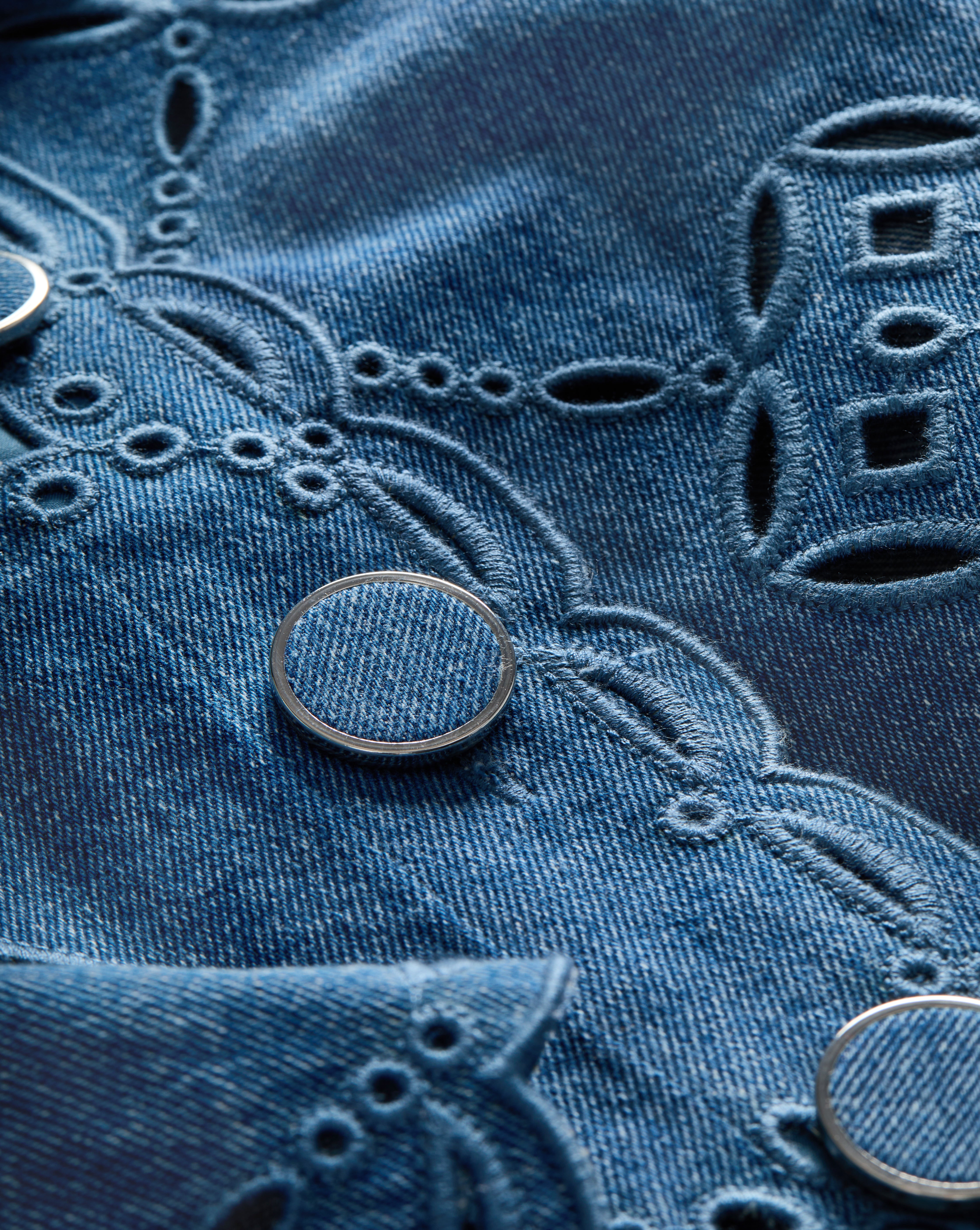 Adelaide Eyelet Jacket - Stylish Women's Lace-Up Denim Jacket for Spring & Fall | Perfect for Casual Outfits, Date Nights & Outdoor Adventures
