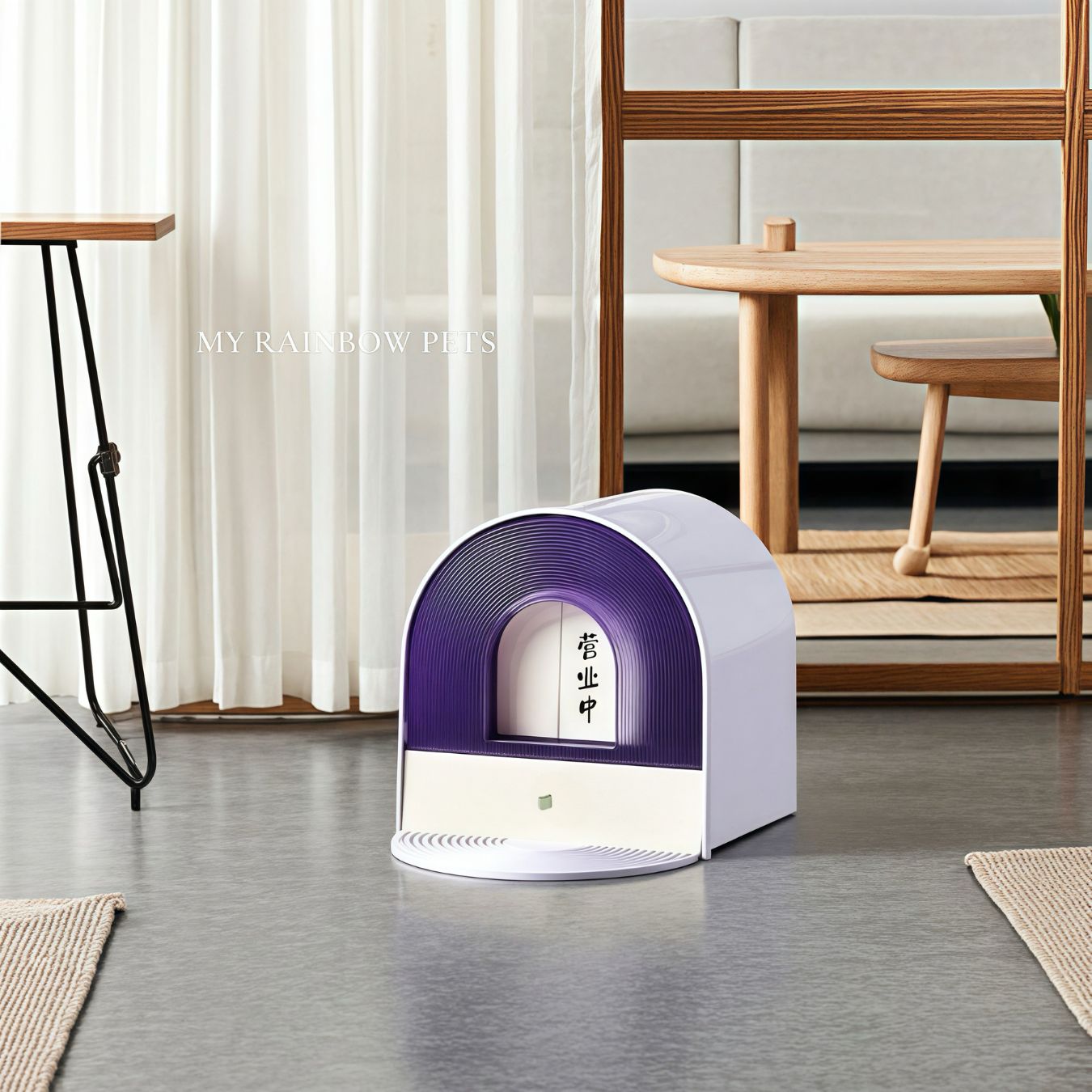 West Coast Natural Fresh Enclosed Cat Litter Box - Odor Control, Privacy Hood, Orchid Purple | Perfect for Small Spaces & Multi-Cat Homes