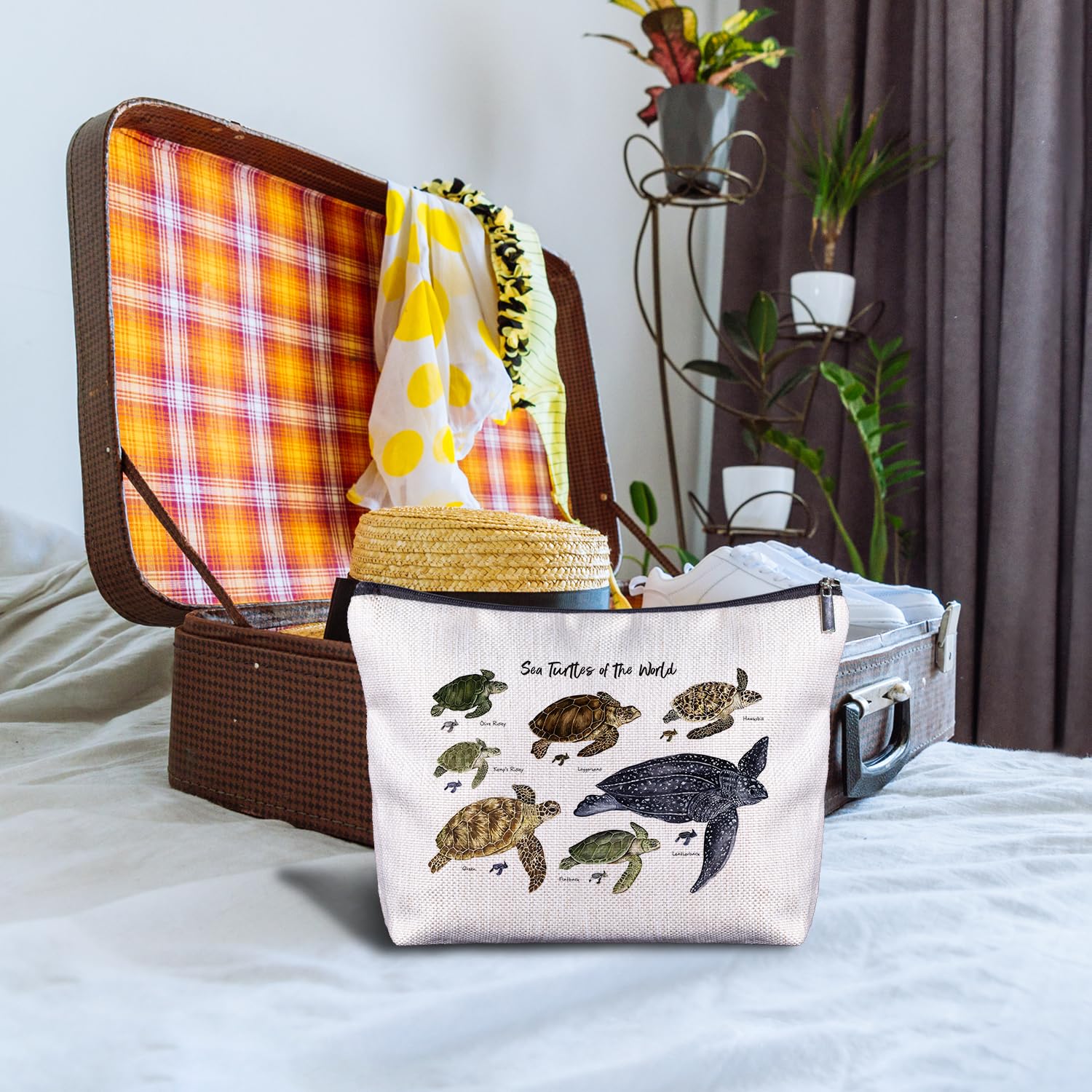 Sea Turtle Cosmetic Bag - Waterproof Makeup Pouch for Women | Cute Turtle-Themed Travel Organizer | Perfect Gift for Beach Lovers & Eco-Friendly Lifestyle