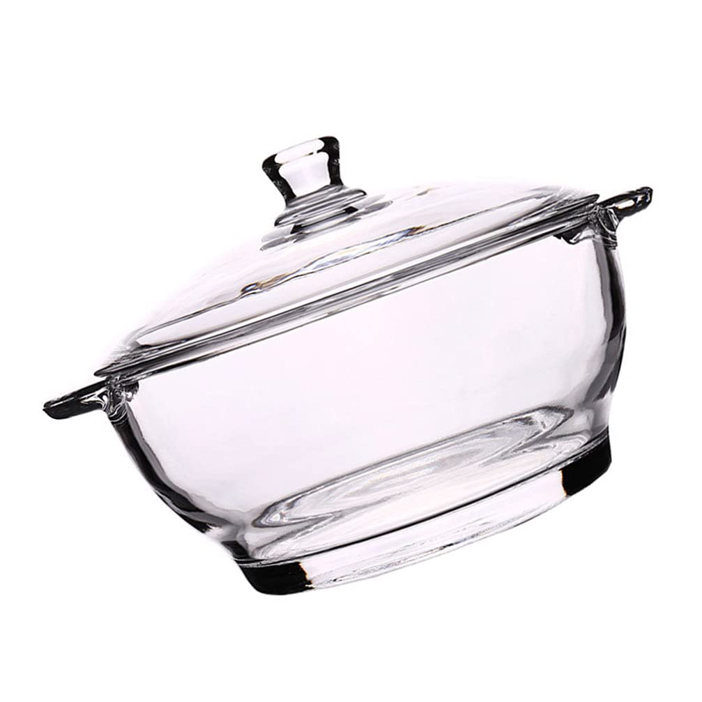 Glass Salad Bowl with Lid - Transparent Mixing Bowl for Fruit, Soup, Cereal - Microwave & Oven Safe Food Storage Containers - Perfect for Kitchen, Meal Prep & Entertaining