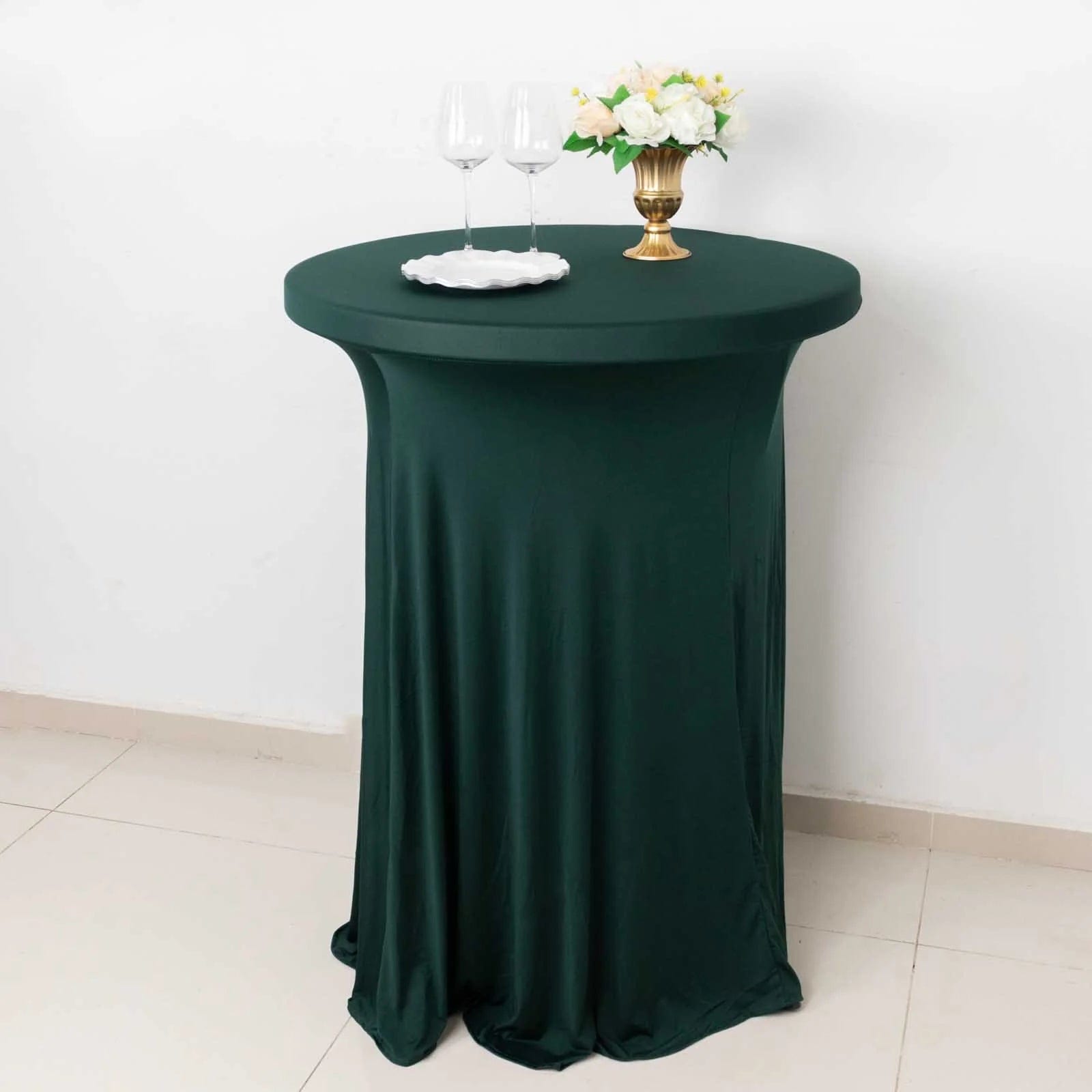 Natural Wavy Spandex Cocktail Table Cover - Stretchable Tablecloth for Party Decor, Wedding Reception & Home Dining