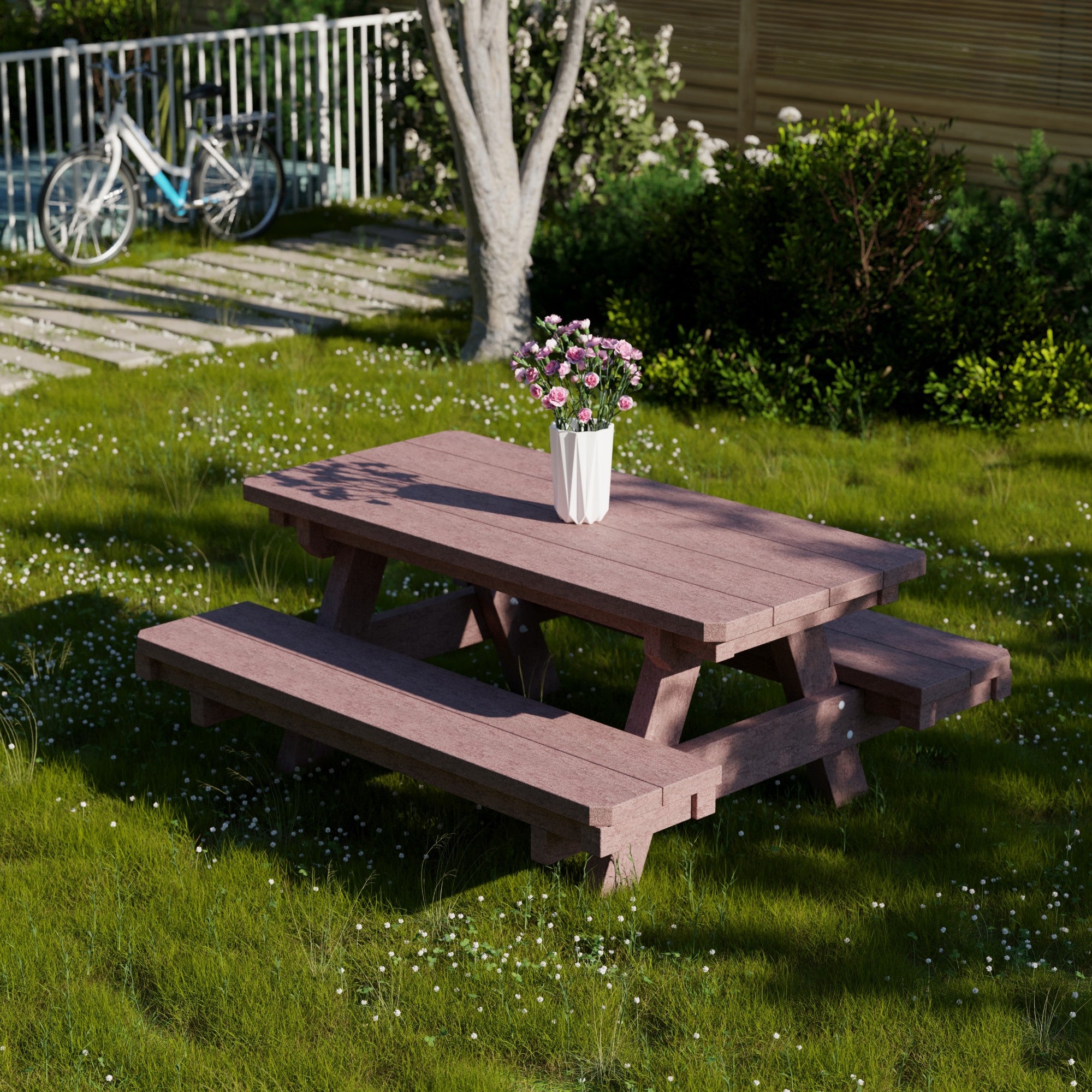 Heritage Kids Picnic Table - Durable Outdoor Wooden Table for Children's Playtime, Backyard, and Garden Activities