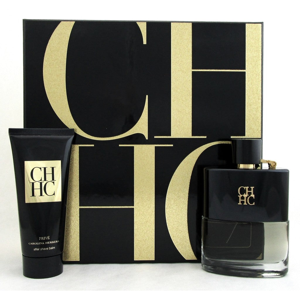 Carolina Herrera CH Prive Men's Gift Set - 100ML EDT Spray & 100ML After Shave Balm | Luxury Cologne & Skincare Duo for Grooming & Special Occasions