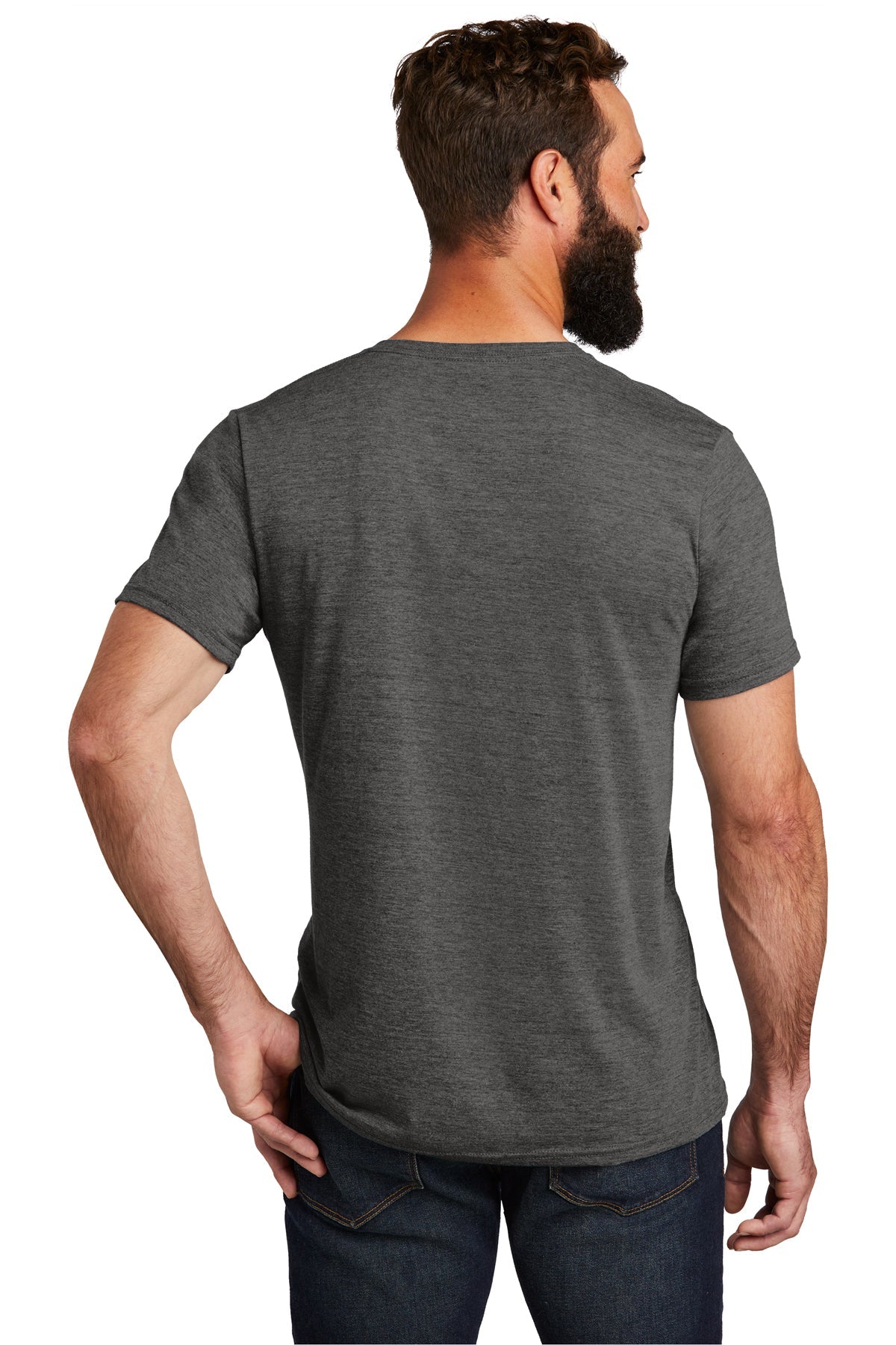 Premium Allmade Unisex Tri-Blend Custom V-Neck T-Shirt - Soft Space Black - Perfect for Casual Wear, Screen Printing & Custom Apparel Business