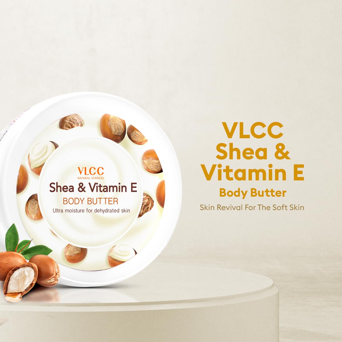 VLCC Shea & Vitamin E Body Butter - 200g | Deep Moisturizing Cream with Shea Butter, Vitamin E & Antioxidants | Hydrates Dry Skin, Balances Oil Levels | Perfect for Daily Skincare & Winter Dryness Relief