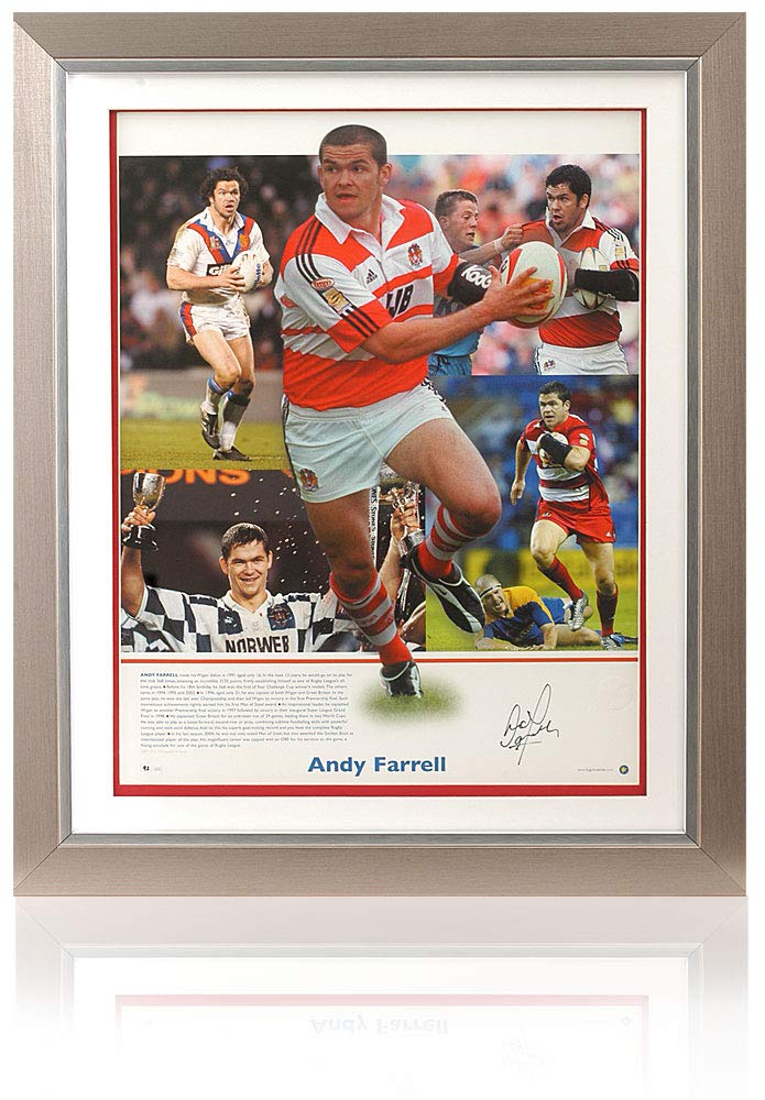 Andy Farrell Autographed 16x12 Inch Rugby Montage - Signed Memorabilia for Fans, Collectors & Sports Enthusiasts - Perfect for Man Cave, Game Room or Office Decor