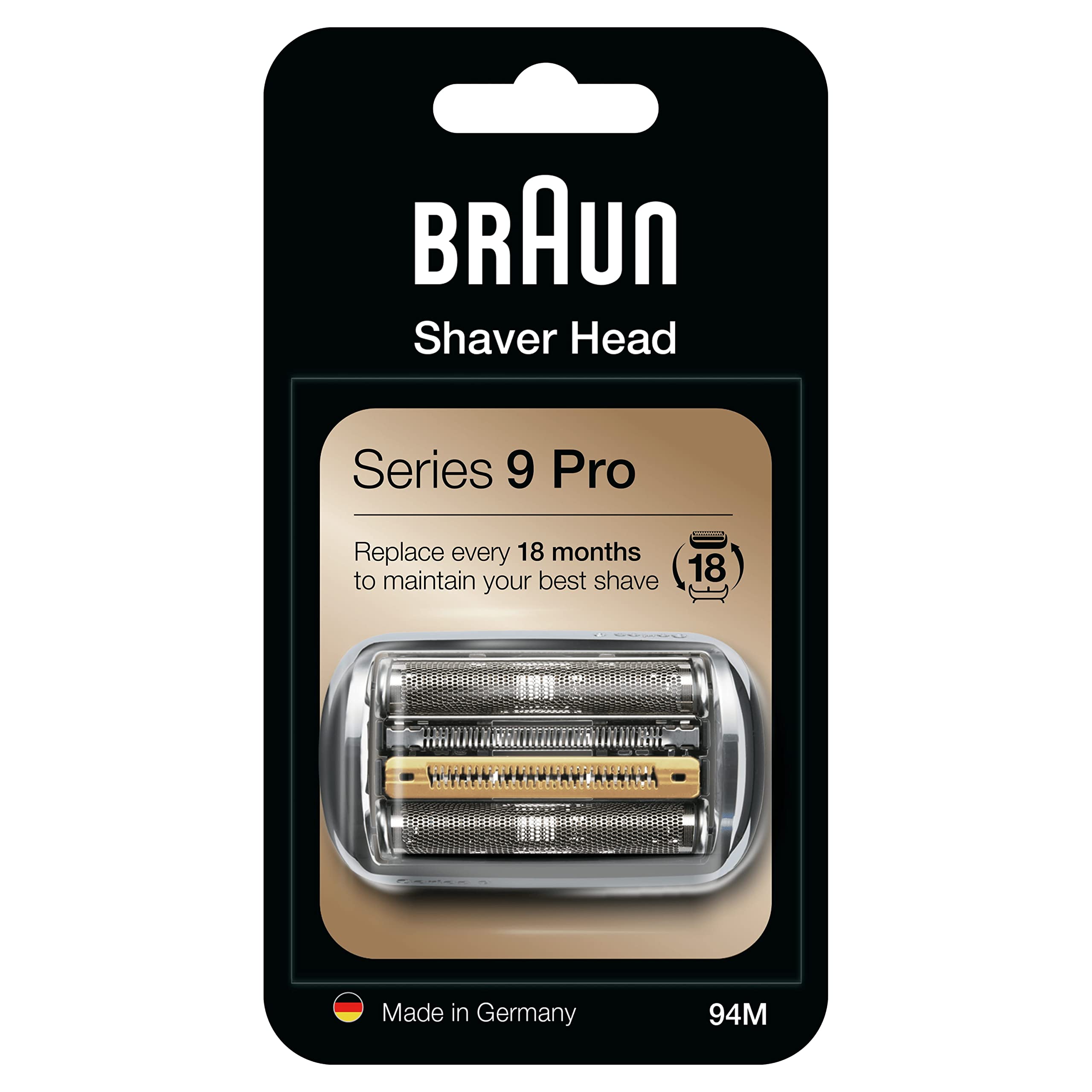Braun Series 9 Pro Electric Shaver for Men - 4+1 Shaving Head with ProLift Trimmer, Charging Stand & Travel Case - 94M Replacement Head Included - Silver - Perfect for Travel, Business & Daily Grooming