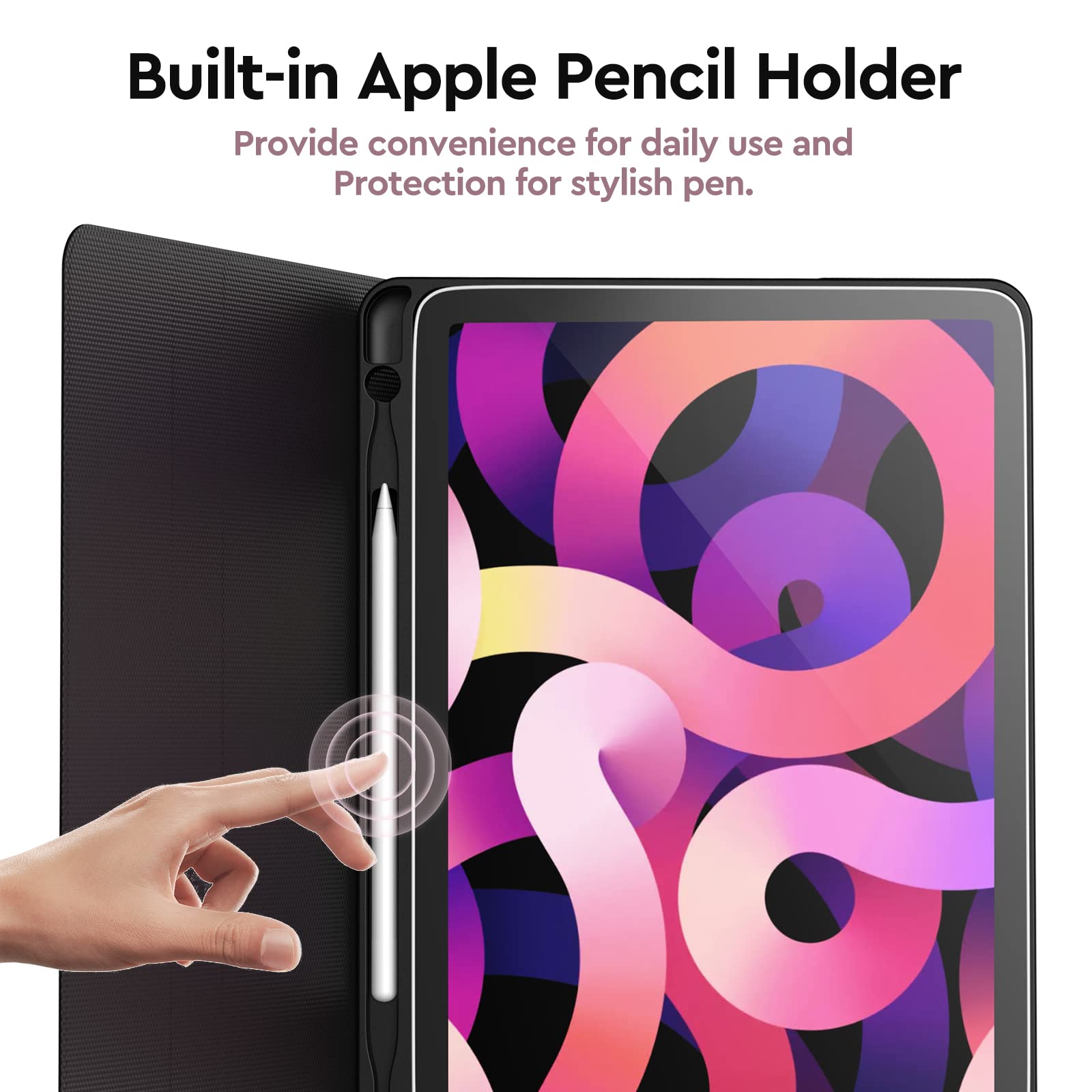 D DINGRICH iPad Air 11-inch (M2) 2024 Keyboard Case - Bluetooth Detachable Keyboard with Pencil Holder & Rechargeable Battery, Compatible with iPad Pro 11