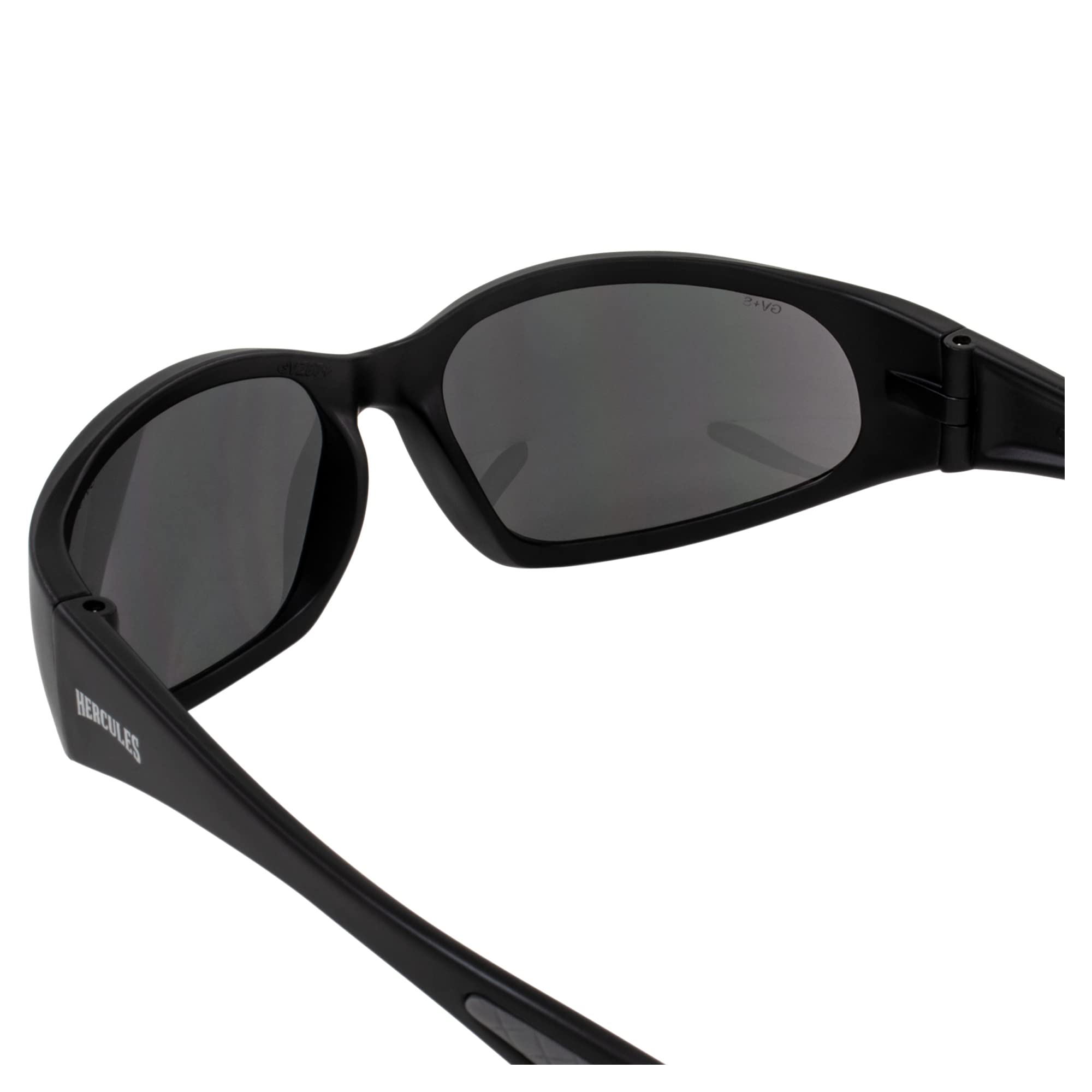 Hercules-1 Jr Wraparound Motorcycle Sunglasses - Z87.1 Safety Rated Riding Glasses for Small Faces (2 Pairs: Black Frame with Clear & Smoke Lenses) - Perfect for Motorcycle Riding, Cycling & Outdoor Sports