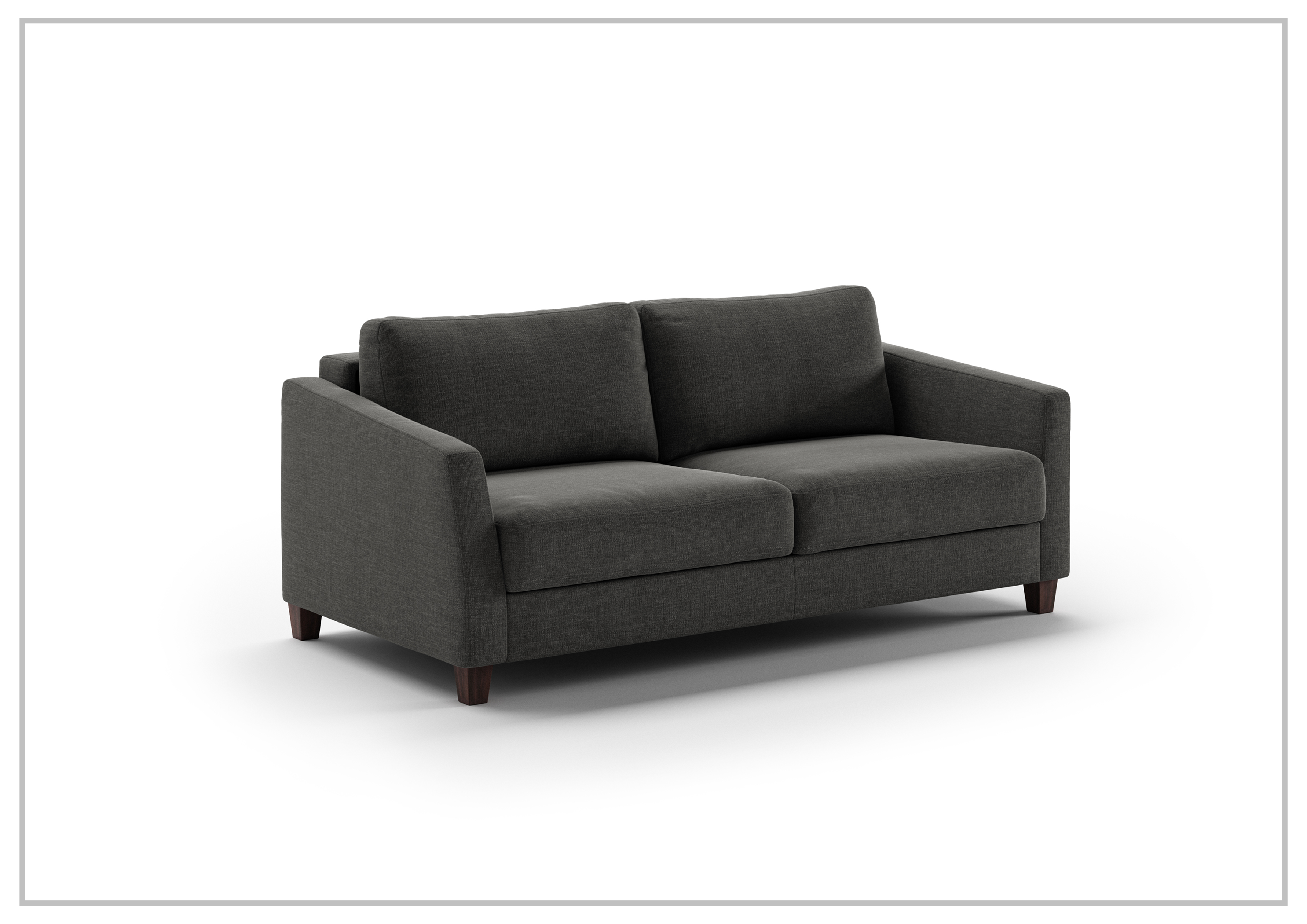 Luonto Monika Fabric Queen Sleeper Sofa with Wood or Chrome Legs - Convertible Sofa Bed for Small Spaces, Guest Rooms & Apartments