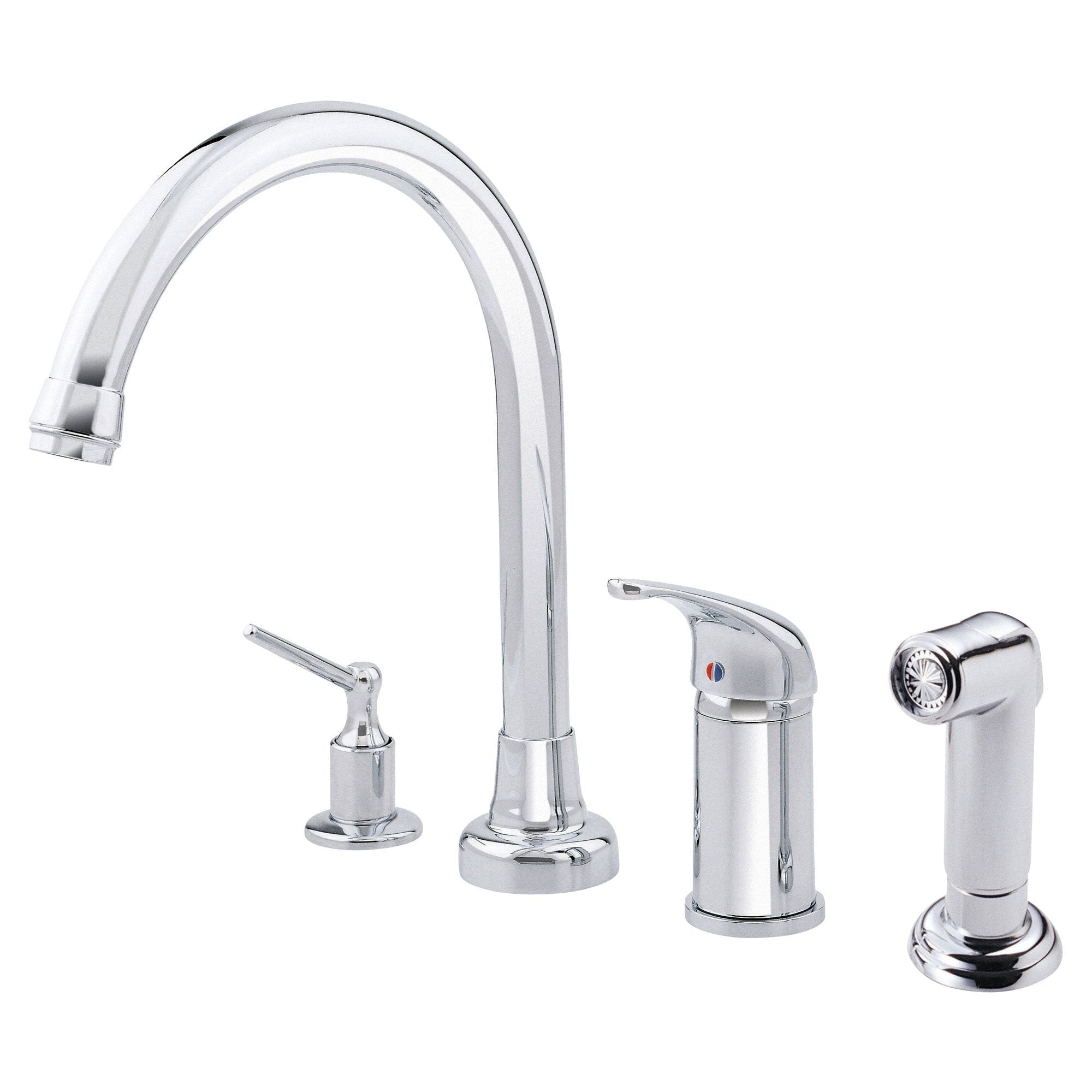 Danze Melrose Chrome 1-Handle Widespread Kitchen Faucet with Pull-Down Sprayer & Soap Dispenser - Perfect for Modern Kitchens & Food Prep Areas