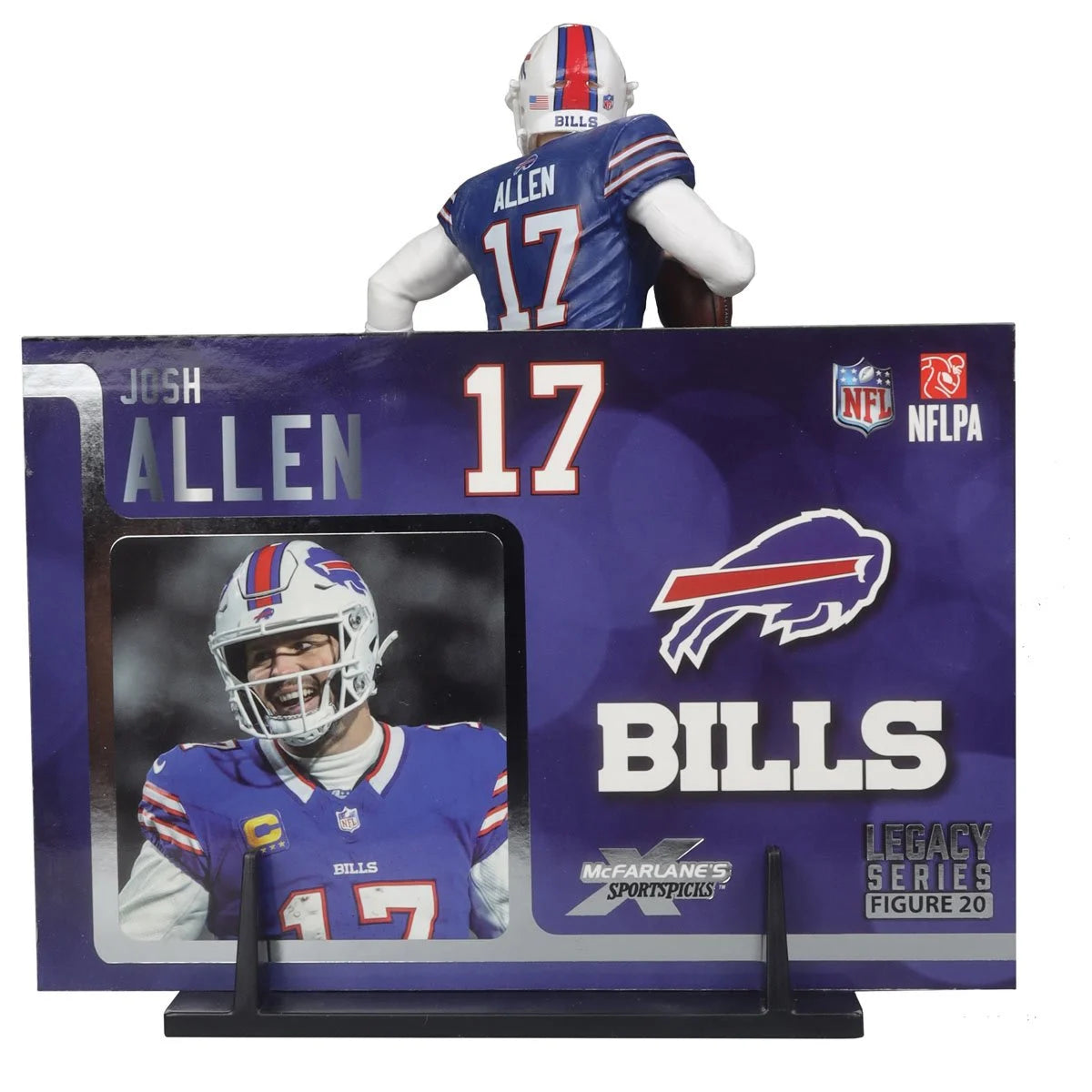 Josh Allen Buffalo Bills NFL Blue Jersey 2024 Posed Action Figure - Perfect for Game Day Decor, Sports Memorabilia Collection, and Football Fan Gifts