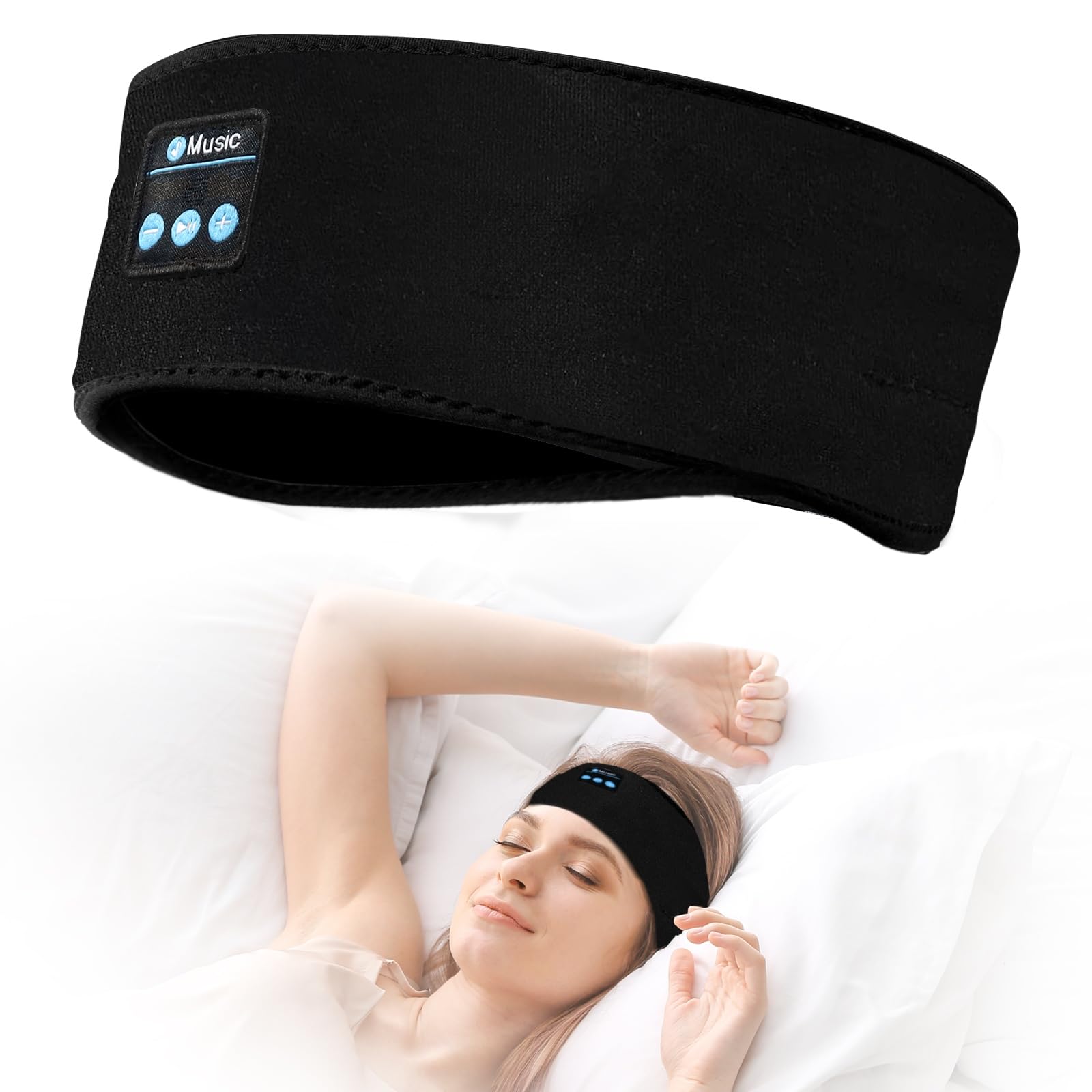 Bluetooth Sleep Headphones Wireless Sports Headband - Ultra-Thin HD Stereo Speakers with Bluetooth 5.2 for Sleeping, Workout, Jogging, Yoga, Meditation | Perfect for Night Use, Travel & Relaxation
