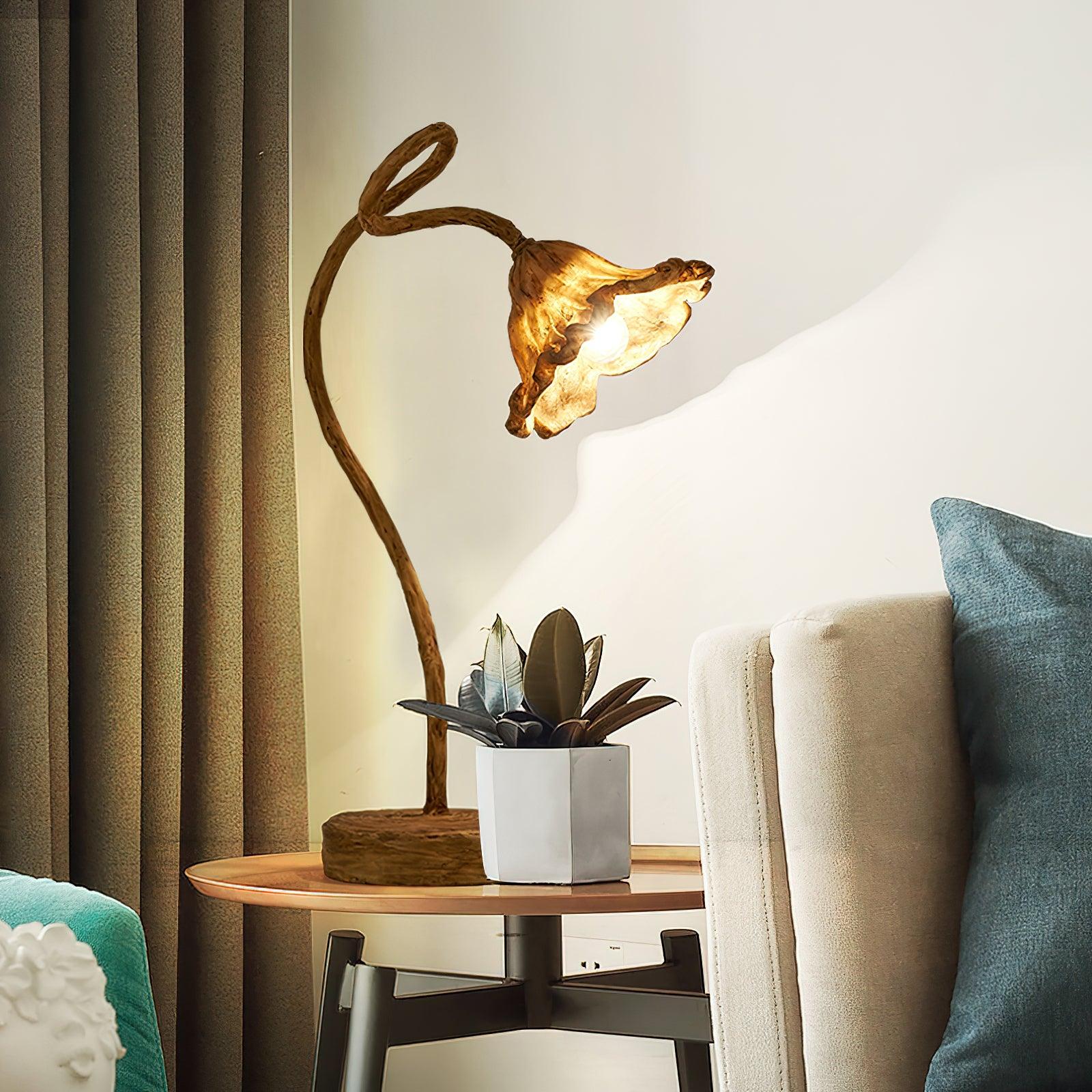Elegant Lotus Leaf Table Lamp - Modern Home Decor for Bedroom, Living Room & Office - Perfect for Relaxation & Ambient Lighting