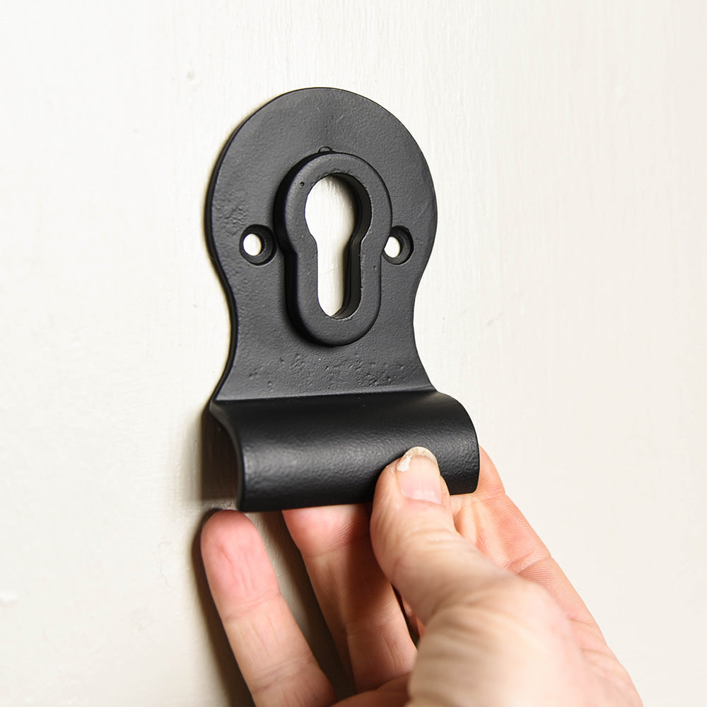 Smooth Matte Black Euro Cylinder Latch Pull - Premium Door Handle for Modern Homes, Offices & Cabinets - Perfect for Interior & Exterior Doors