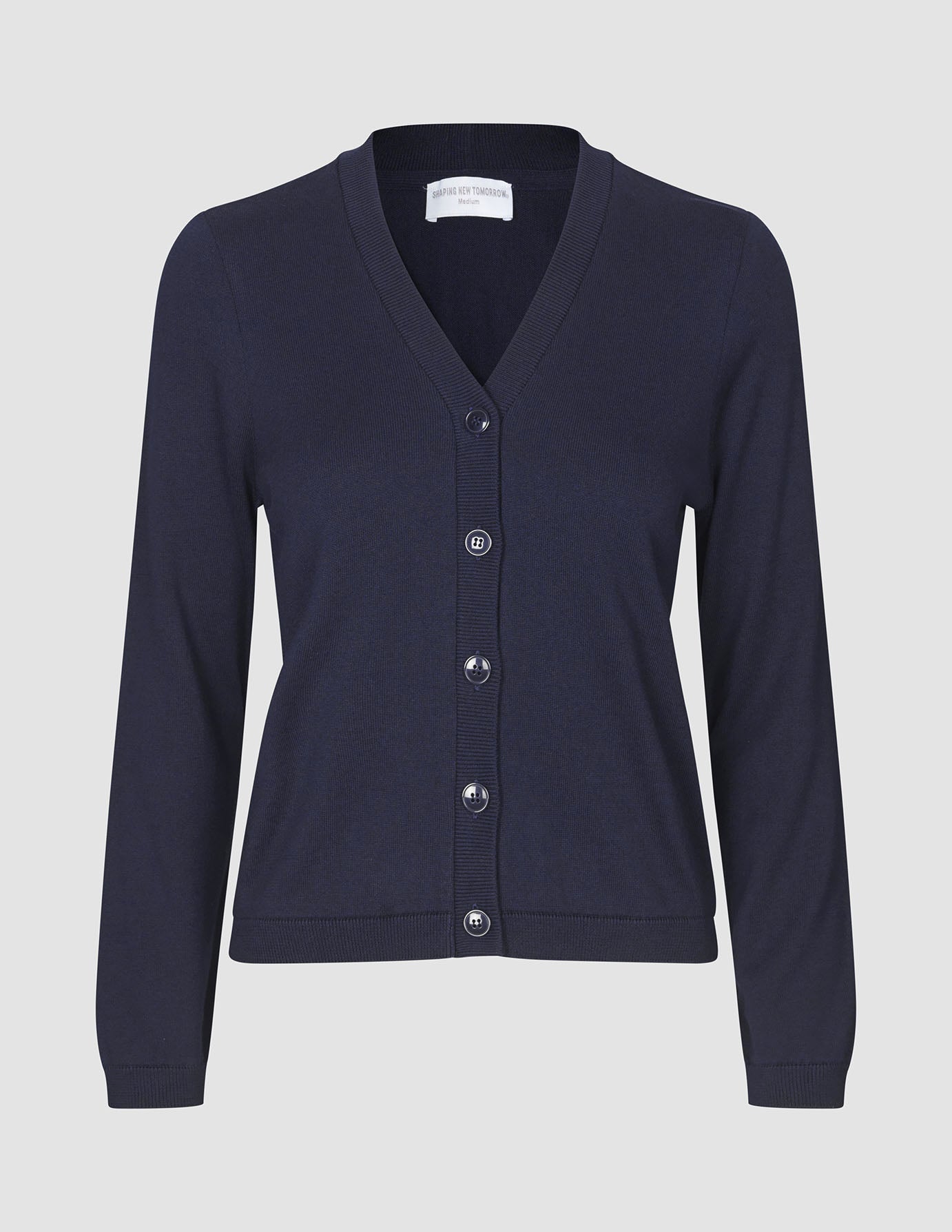 Premium Fine Knit Cardigan for Women - Soft & Cozy Navy Blue Sweater - Perfect for Office, Casual Outfits & Layering in Fall & Winter