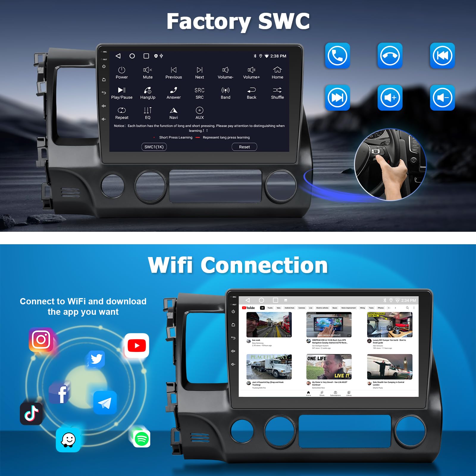 2006-2011 Honda Civic Car Stereo with 10.1