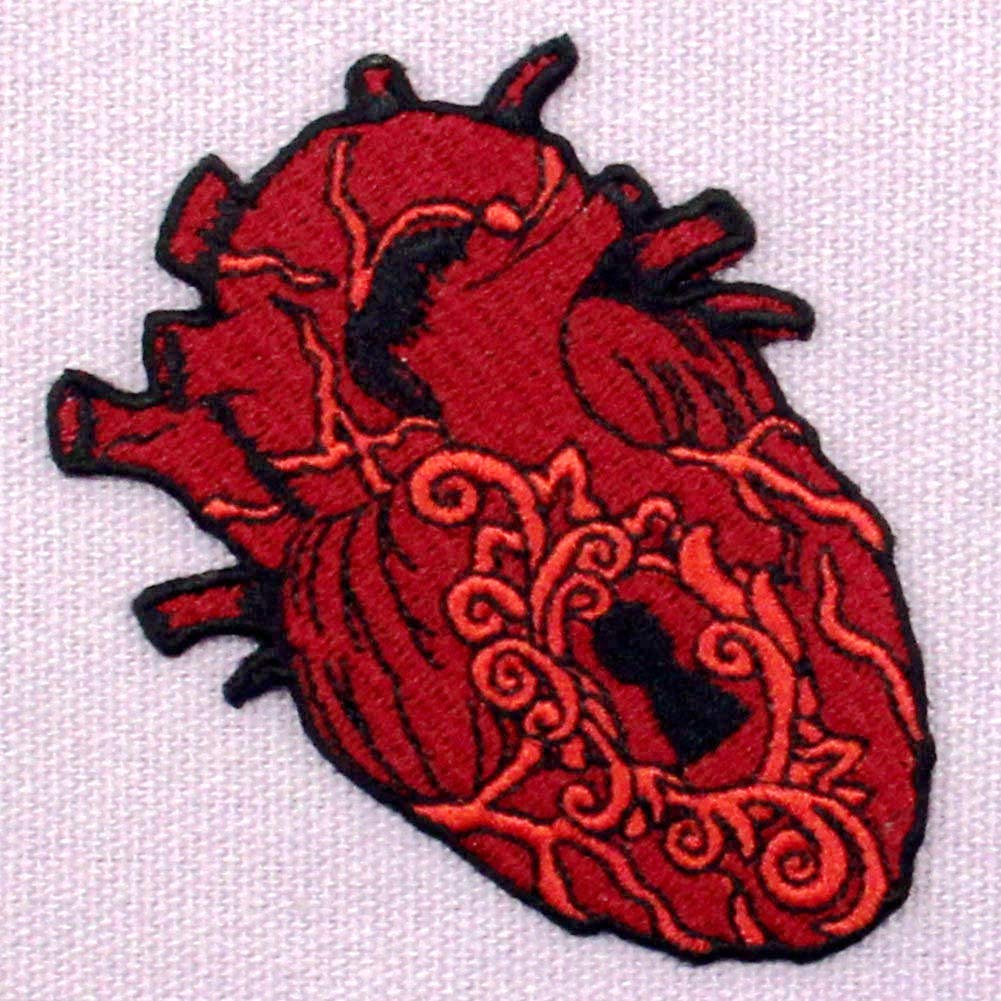 Heart Embroidered Patch - Iron On or Sew On Applique Badge for Jackets, Bags & DIY Crafts | The Key to My Heart Design