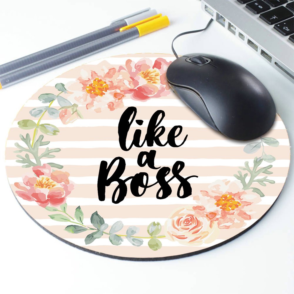 Round Gaming Mouse Pad with Funny Quotes - Non-Slip Rubber Base for PC, Laptop & Office Use - Perfect for Gamers, Work & Home Decor