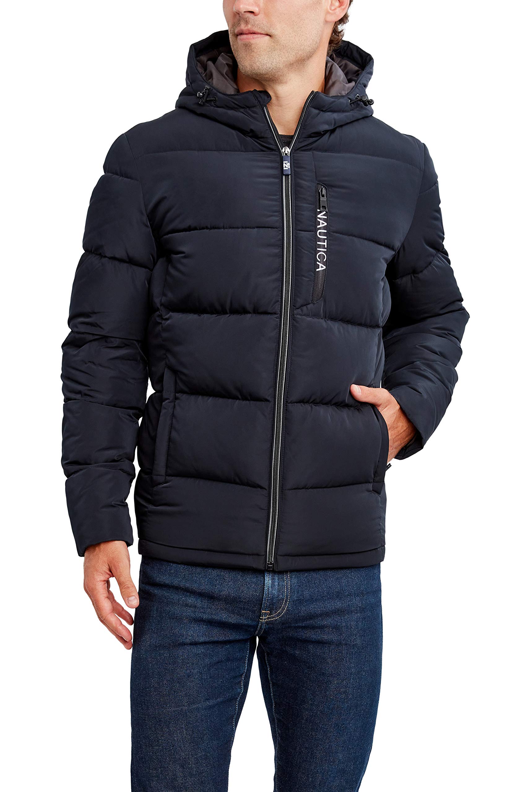 Nautica Men's Waterproof Windproof Hooded Parka Jacket - Winter Warm Coat for Outdoor Activities, Hiking & Casual Wear
