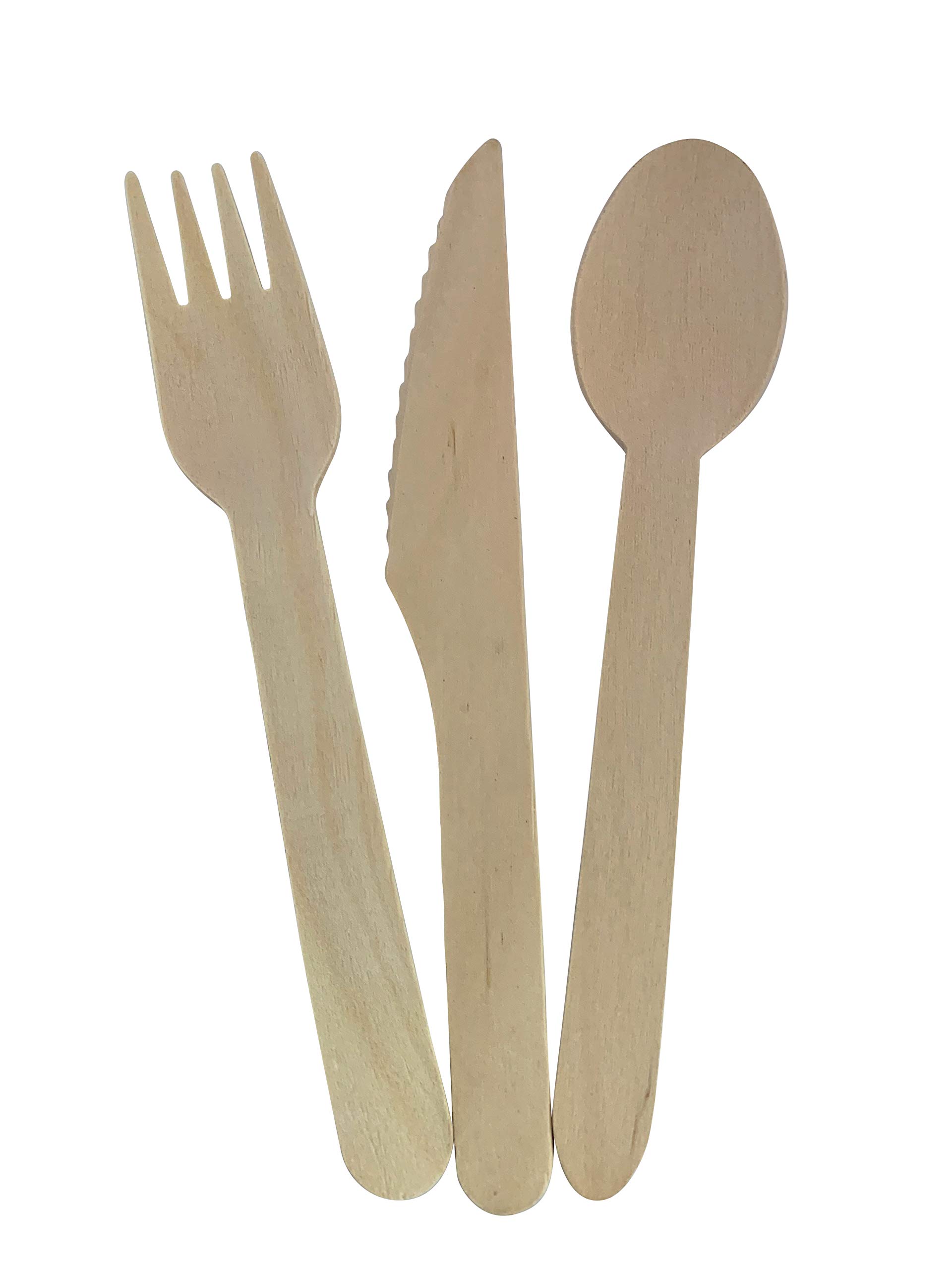 **KingSeal 4,000 Count FSC Certified Disposable Wooden Knives - Biodegradable & Eco-Friendly Cutlery Set (6 Inch) - Bulk Pack (40 Packs x 100 Knives) for Parties, Picnics, Catering & Restaurants**