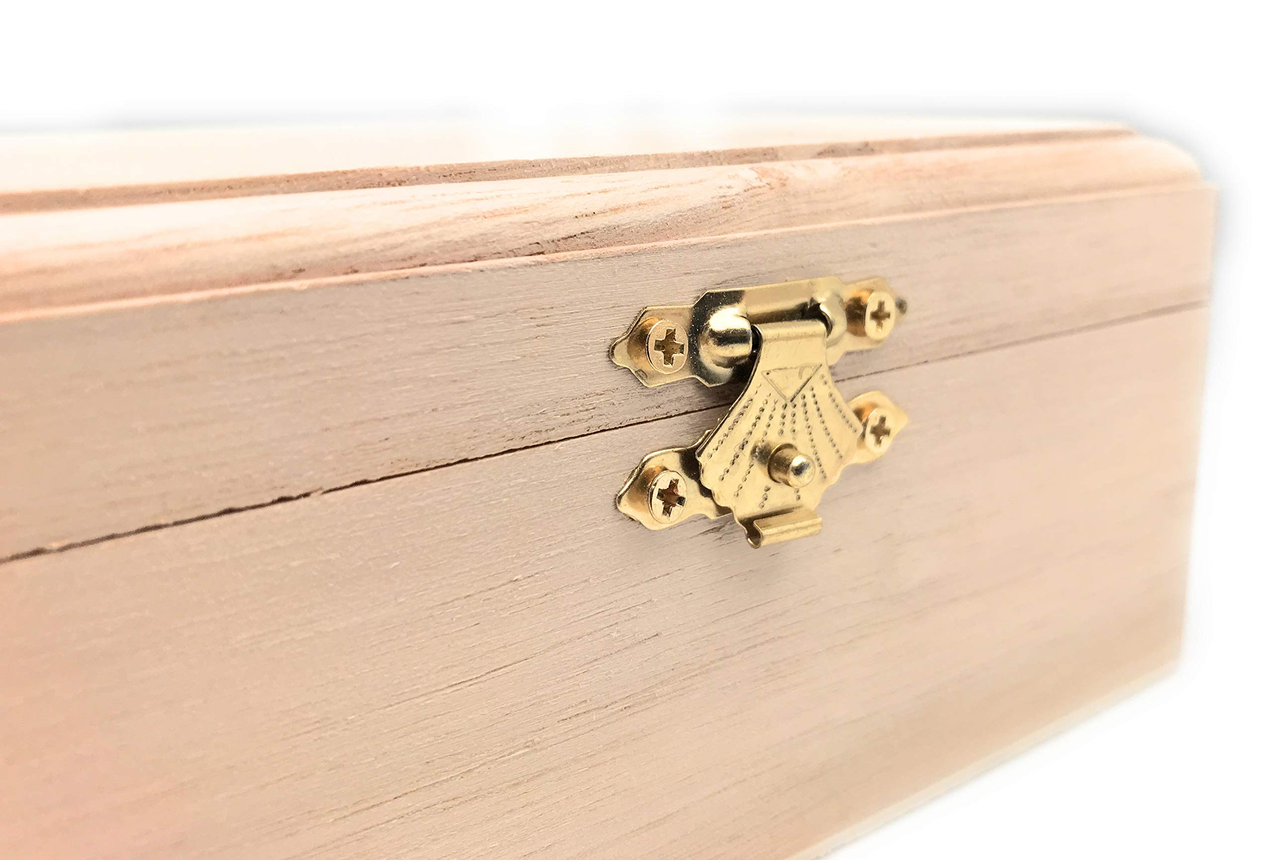 12 Unfinished Wooden Boxes DIY Craft Storage for Jewelry & Keepsakes - Hinged Lid & Clasp