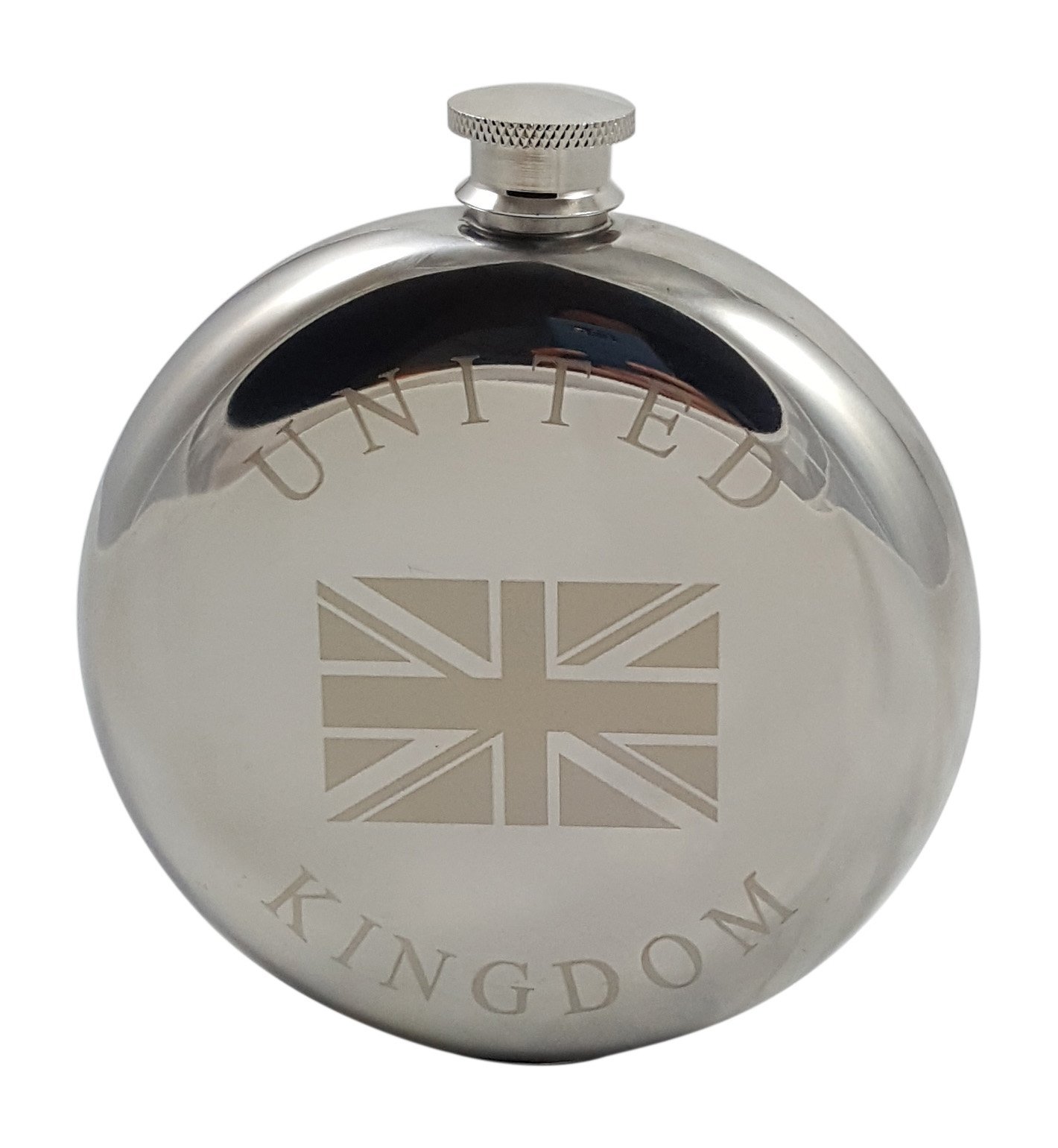 10 oz British Union Jack Engraved Flask Gift Set with 2 Shot Glasses & Funnel - Perfect for Whiskey Lovers, Travel & Outdoor Adventures