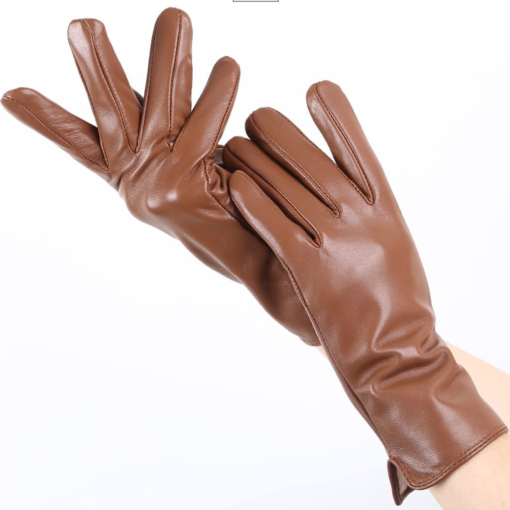 Premium Genuine Sheepskin Leather Gloves for Women - Soft & Warm Winter Gloves (Color: A, Size: 8) - Perfect for Outdoor Activities, Driving & Cold Weather Protection