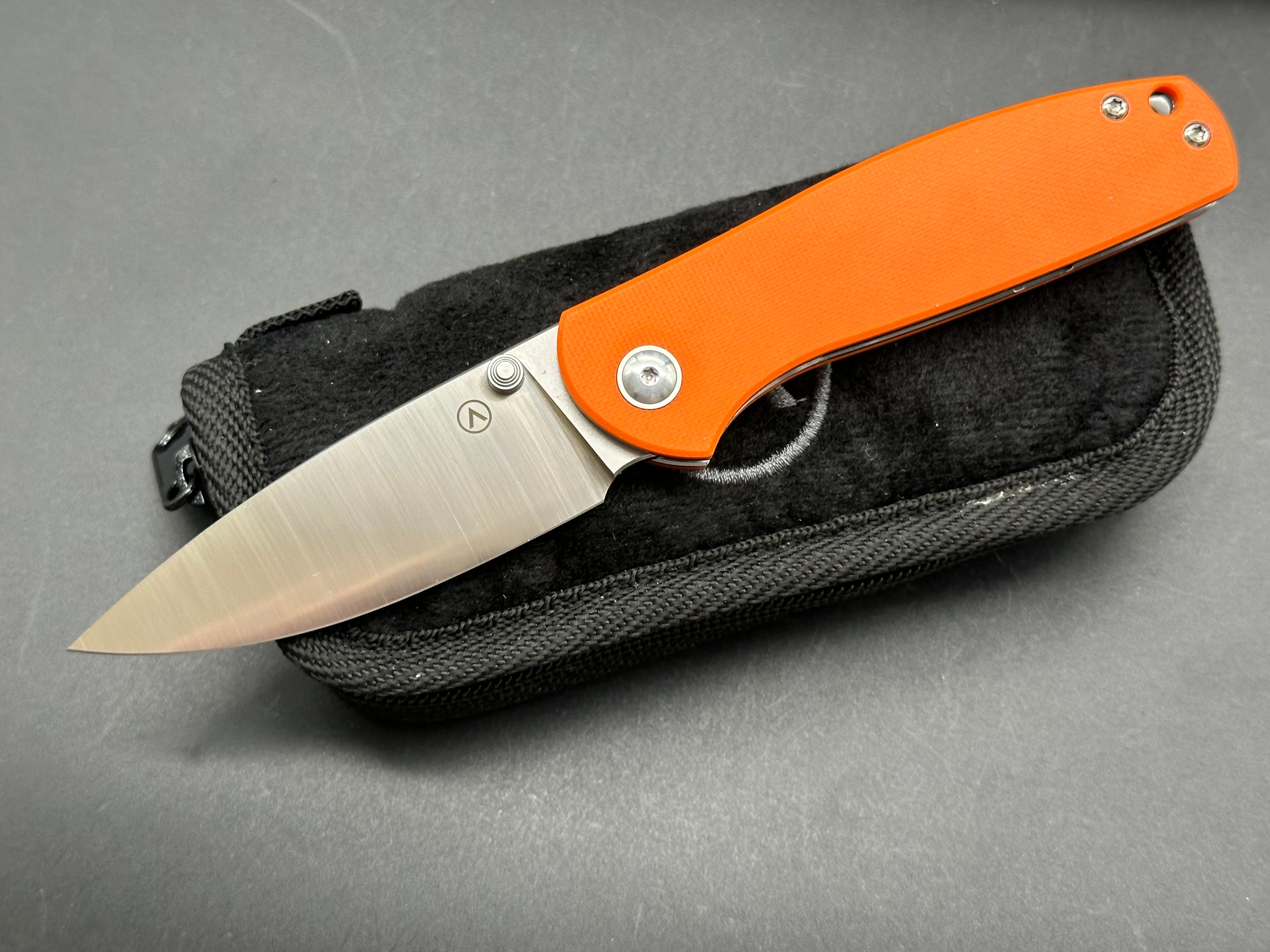 Premium M390 Steel Folding Knife with G10 Handle - Jasmine Orange - EDC Pocket Knife for Outdoor, Camping, and Everyday Carry