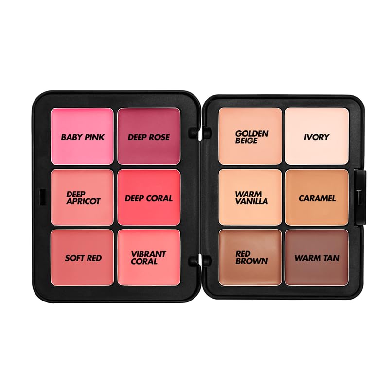 Make Up For Ever HD Skin Face Essentials Palette with Highlighters - Medium Harmony 2 for Women | Face & Cheek Contouring Makeup Kit | Perfect for Daily Wear & Special Occasions
