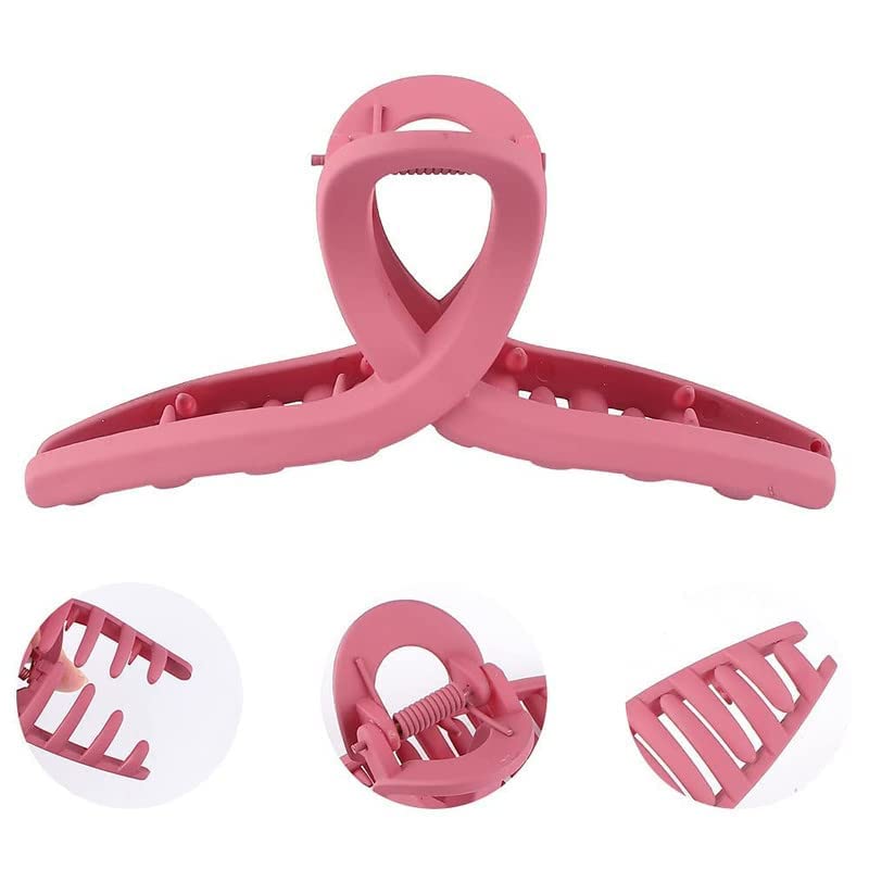 RUBELA Matte Hair Claw Clips for Women - Strong Hold Non-Slip Plastic Hair Clips for Thin to Medium Hair - Perfect for Work, Gym, and Everyday Styling