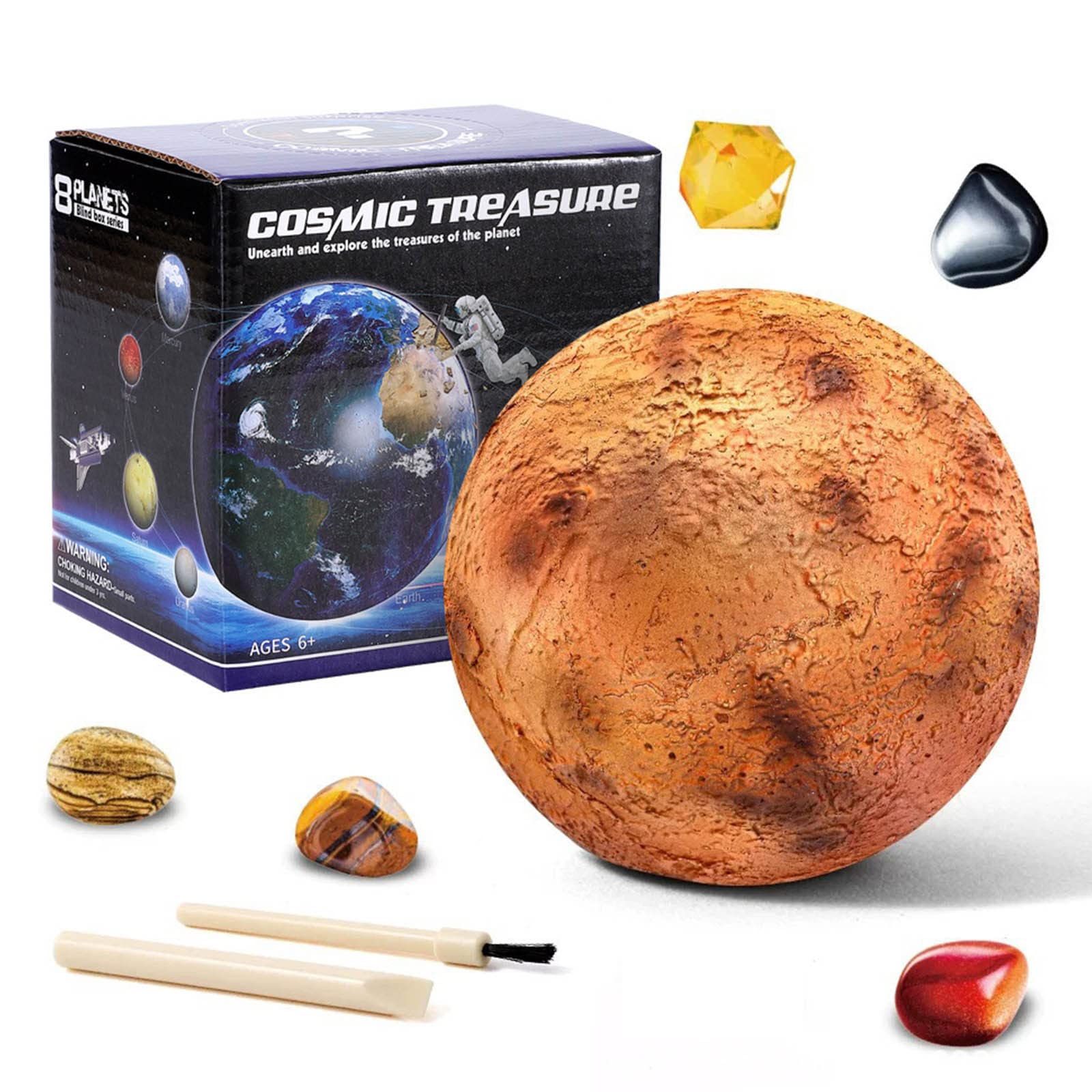 Birdeem Planet Mining Kit - STEM Educational Solar System Science Toy for Kids - Gemstone Excavation & Archaeology Exploration Set - Perfect Gift for Boys & Girls Ages 6-12 - Great for Classroom Learning & Homeschool Science Projects