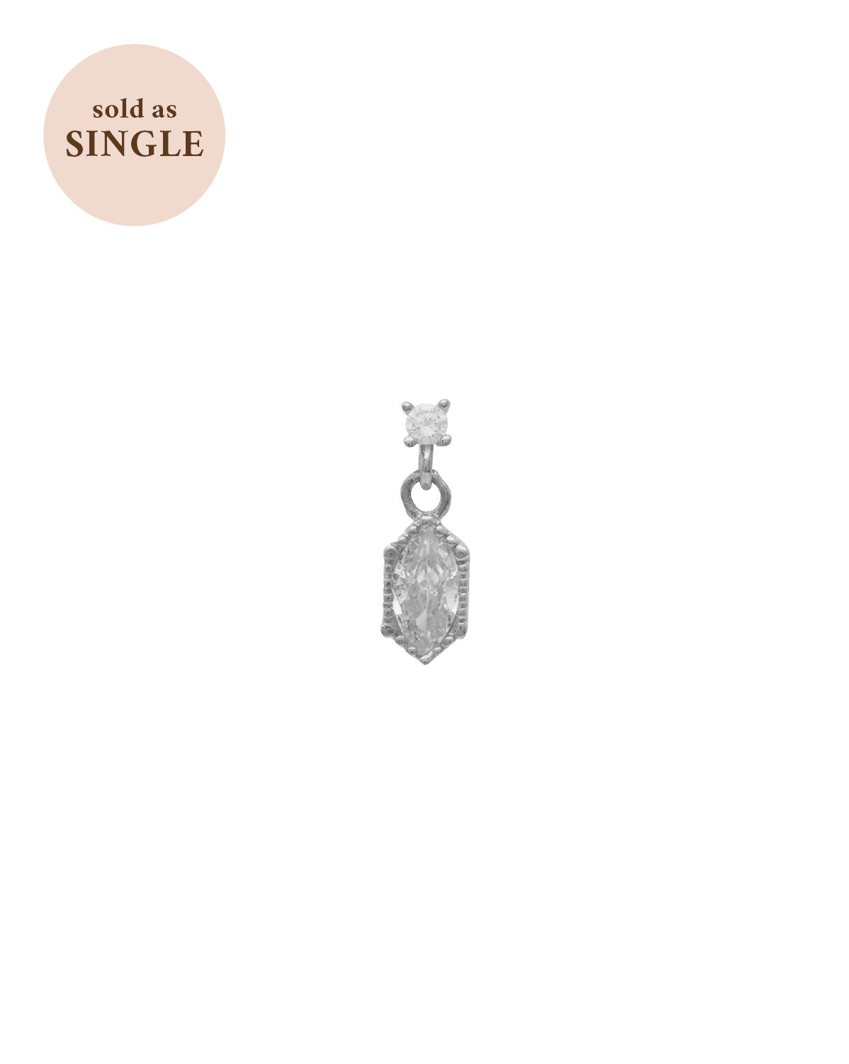 Rei Marquise Dangle Single Stud Earrings - 925 Sterling Silver Jewelry for Women, Gift for Her, Perfect for Parties & Date Nights