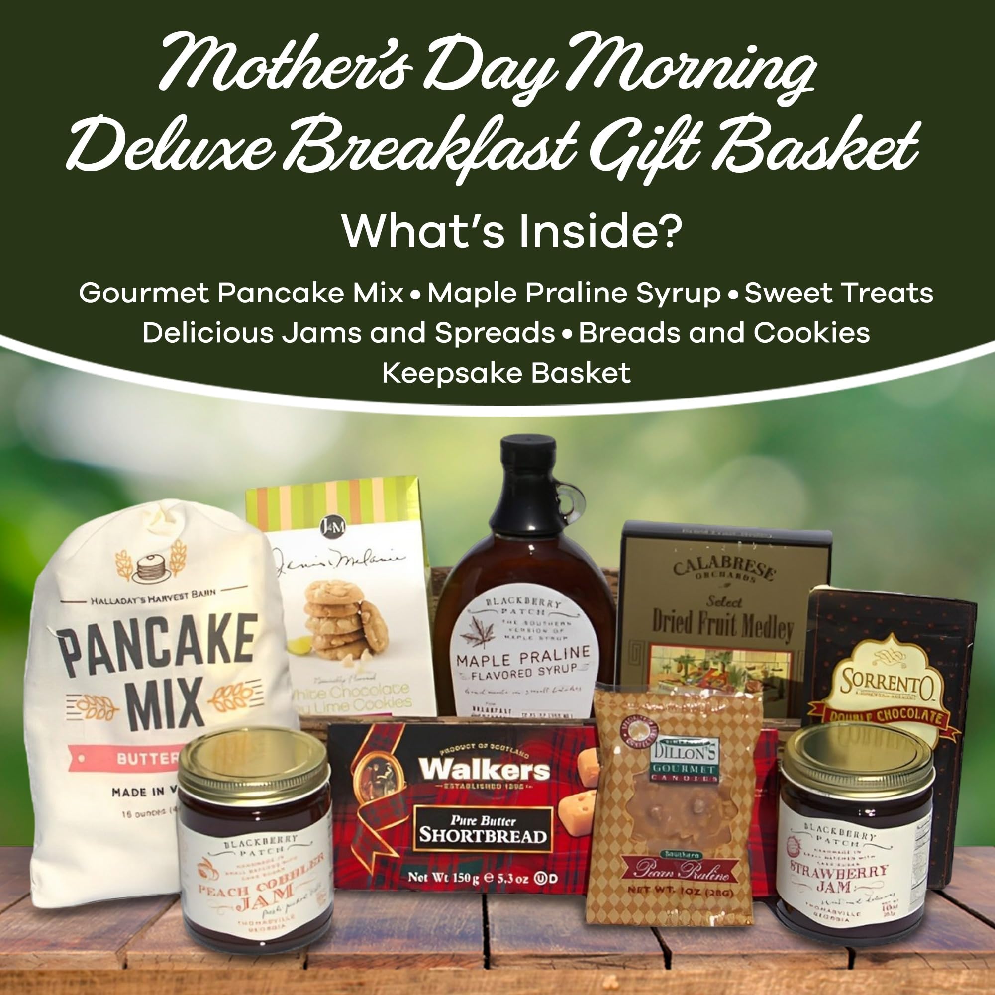Gourmet Mother's Day Breakfast Gift Basket - Deluxe Pancake Mix, Jam, Syrup & Snacks Set - Unique Birthday, Holiday & Spa Gift Box for Women - Elegant Present for Mom, Wife, Grandma | Perfect for Mother's Day, Anniversary & Special Occasions